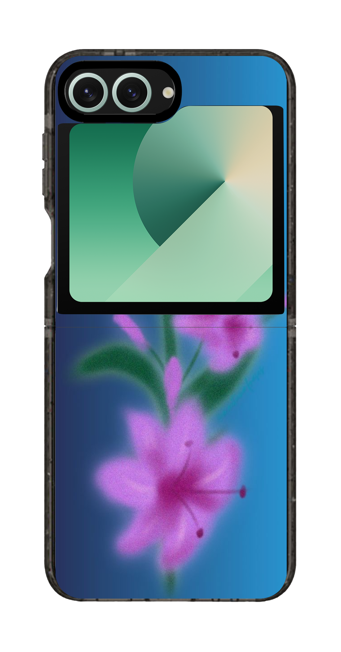 PixVoices rendered material preview - 6303 - Clear Black Galaxy Flip Case
