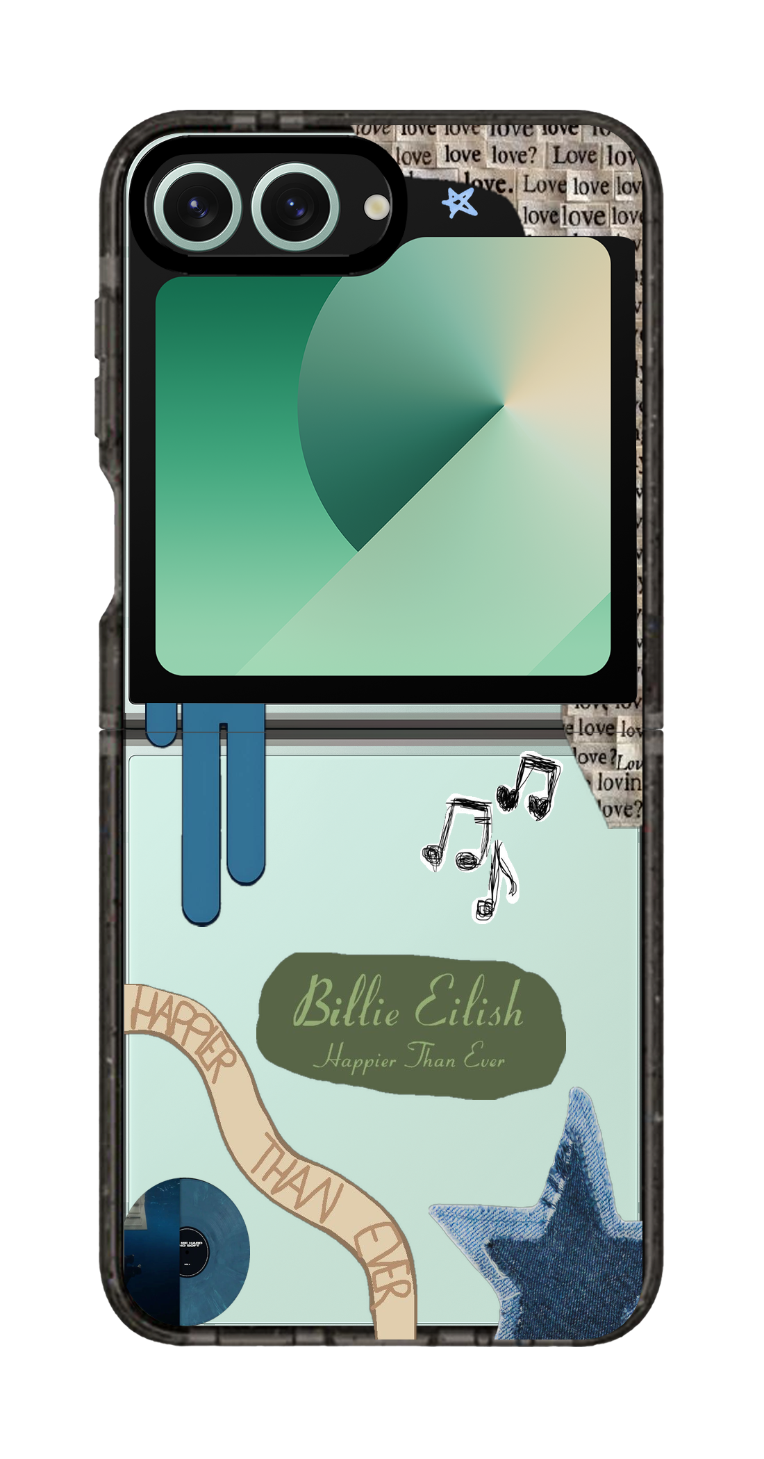 PixVoices rendered material preview - 6288 - Clear Black Galaxy Flip Case
