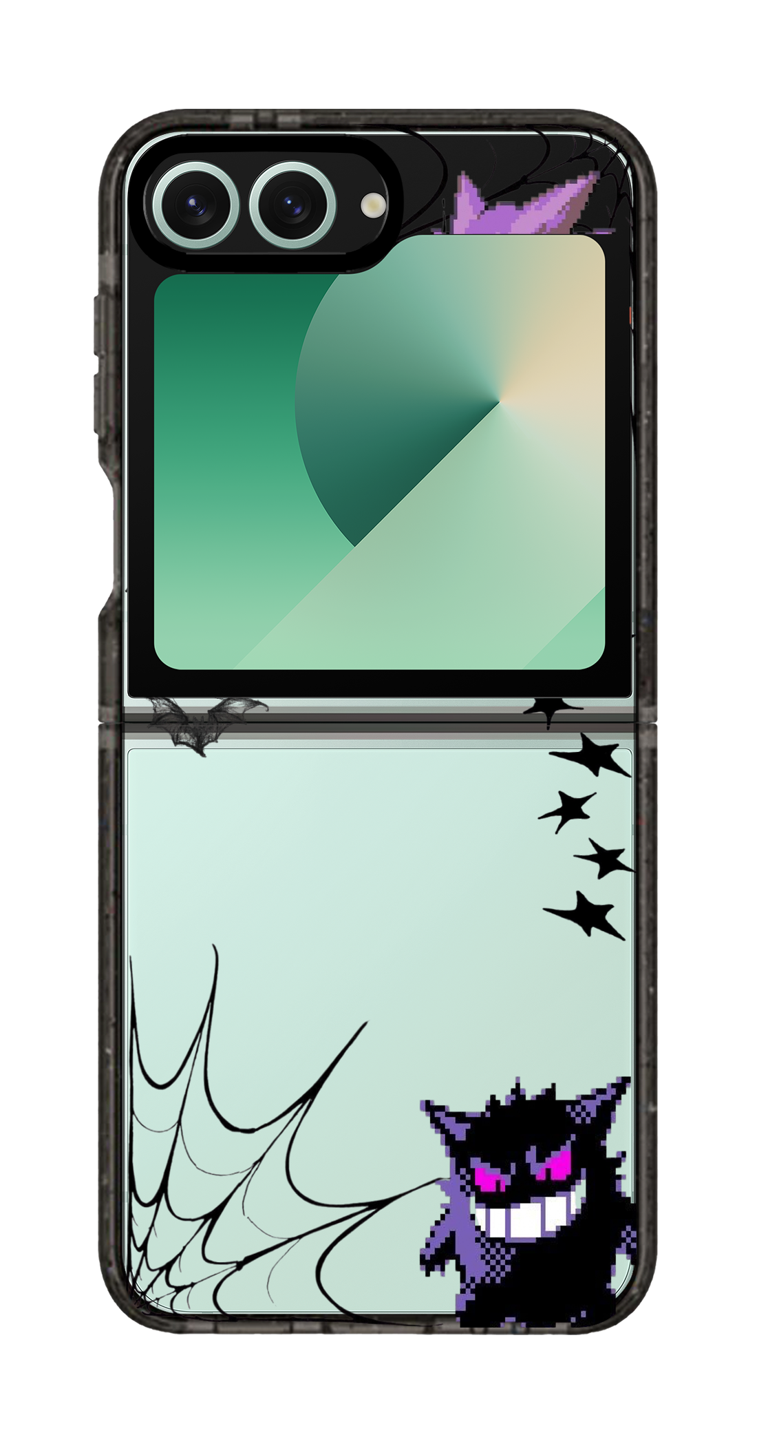 PixVoices rendered material preview - 6213 - Clear Black Galaxy Flip Case