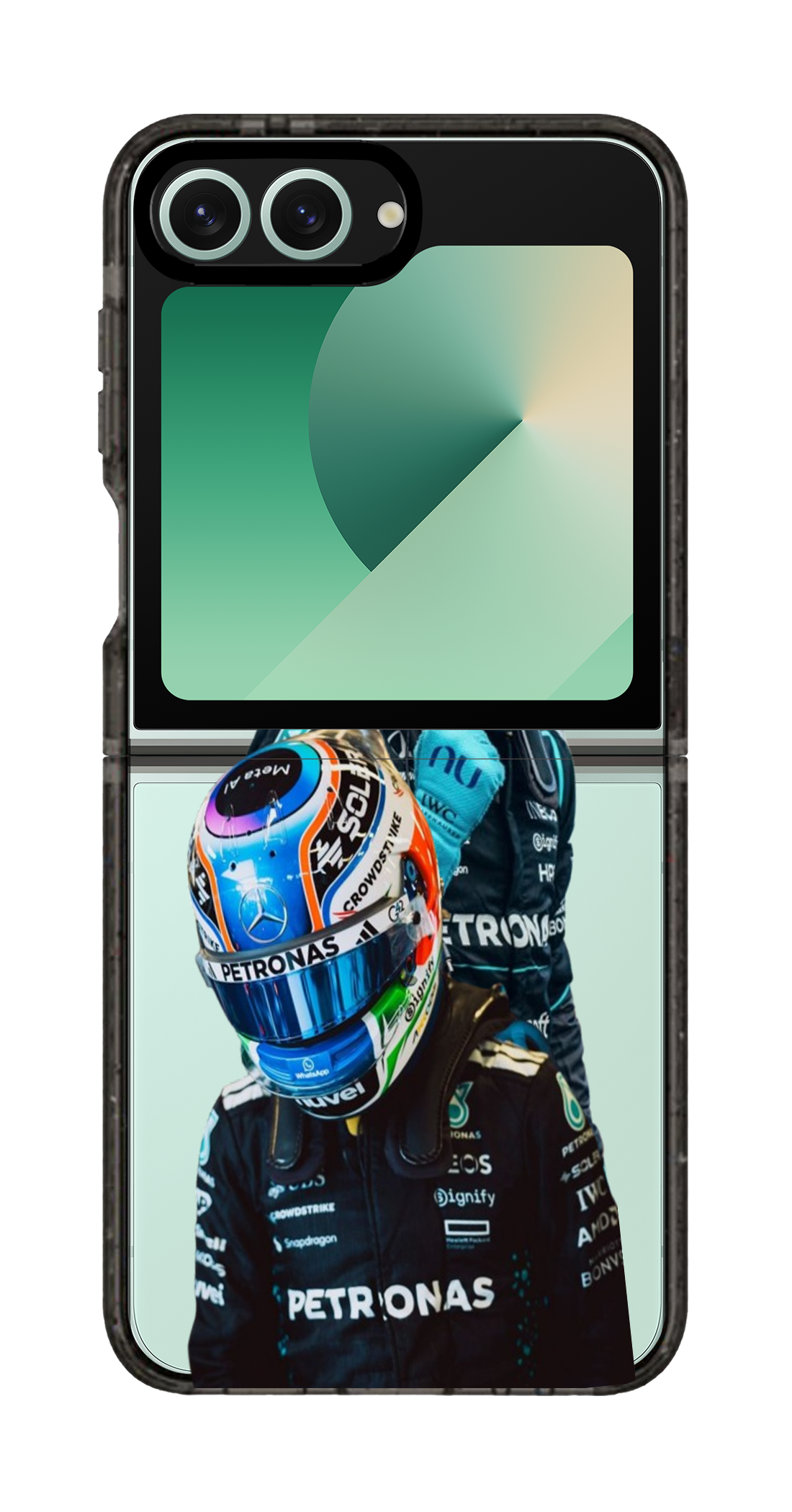 PixVoices rendered material preview - 6209 - Clear Black Galaxy Flip Case