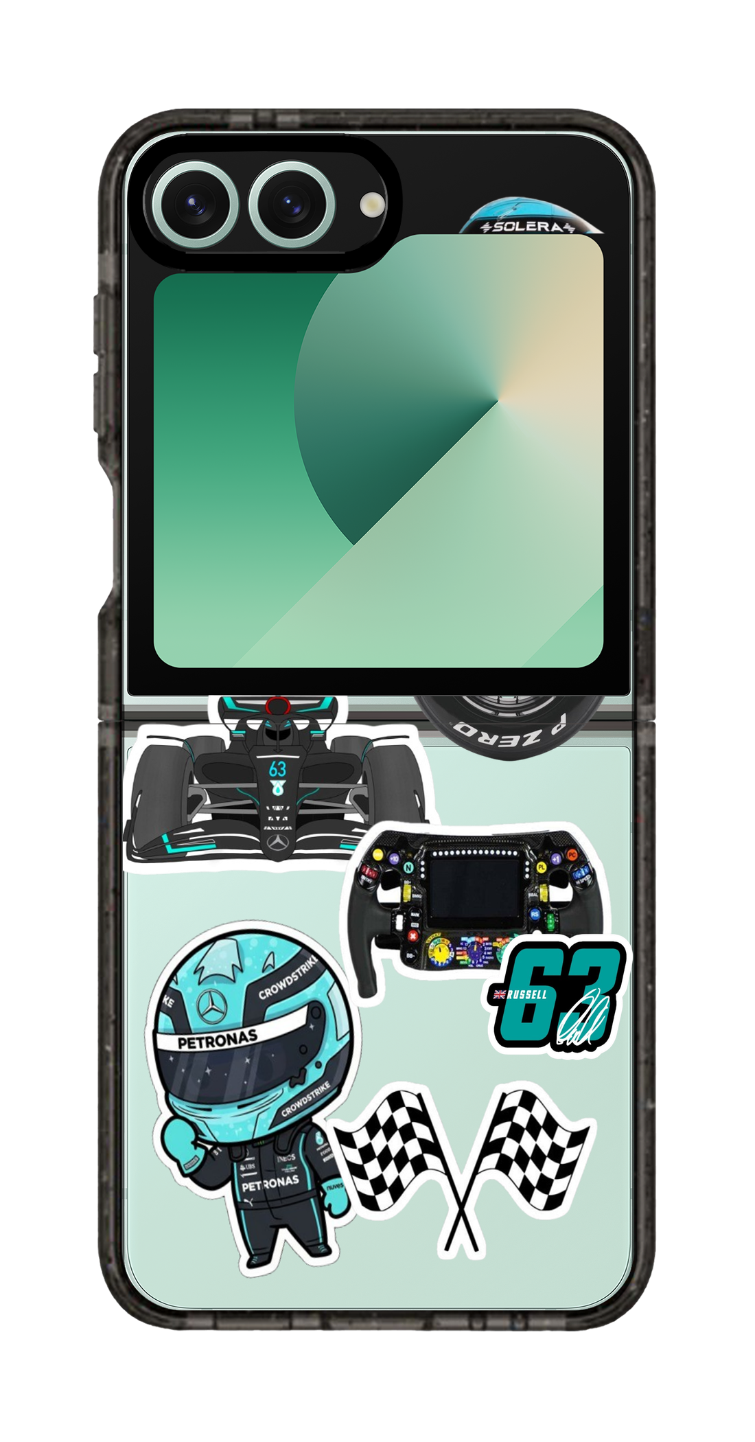 PixVoices rendered material preview - 6211 - Clear Black Galaxy Flip Case