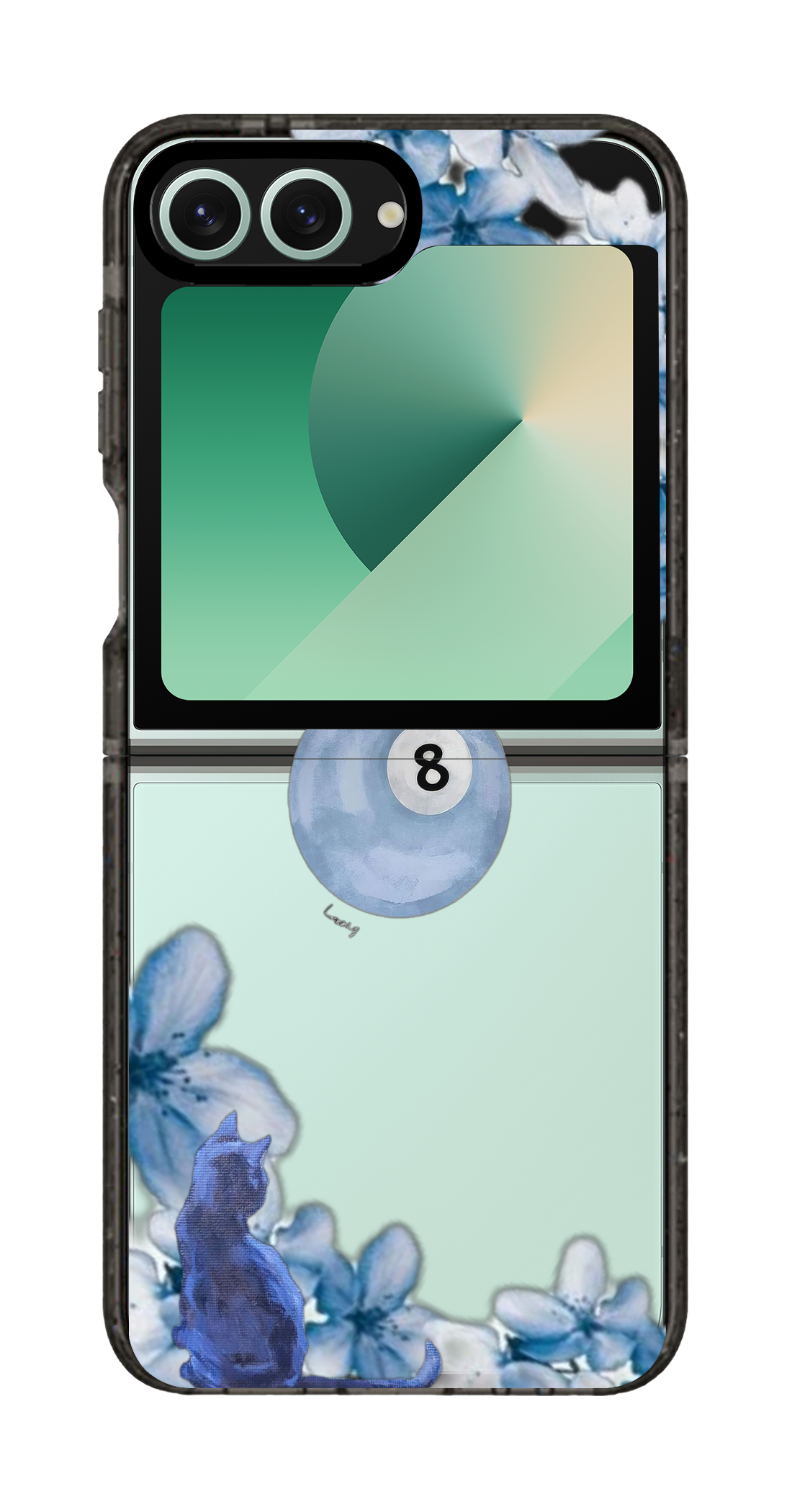 PixVoices rendered material preview - 6046 - Clear Black Galaxy Flip Case