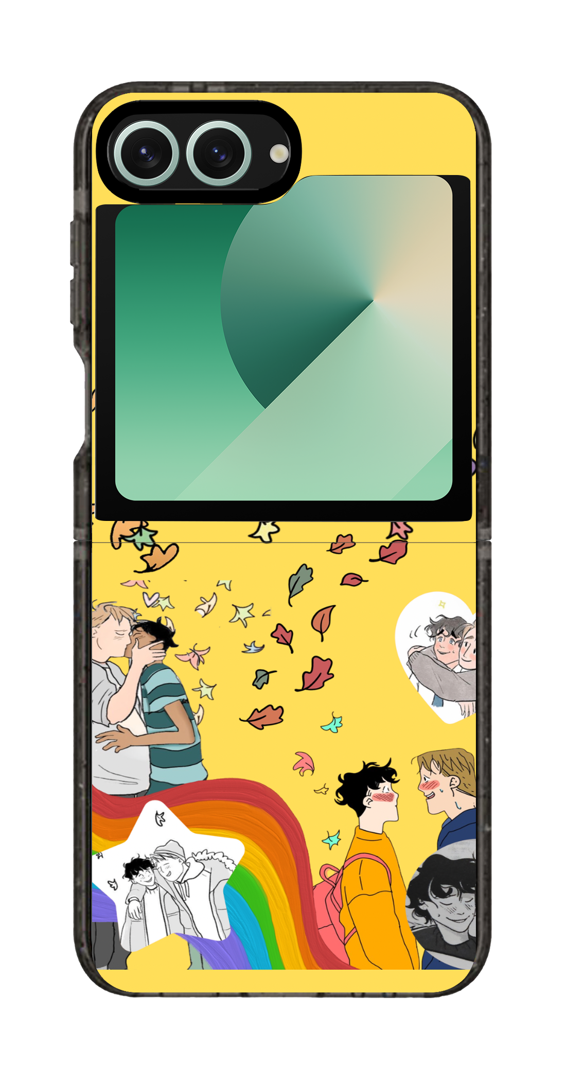 PixVoices rendered material preview - 6043 - Clear Black Galaxy Flip Case