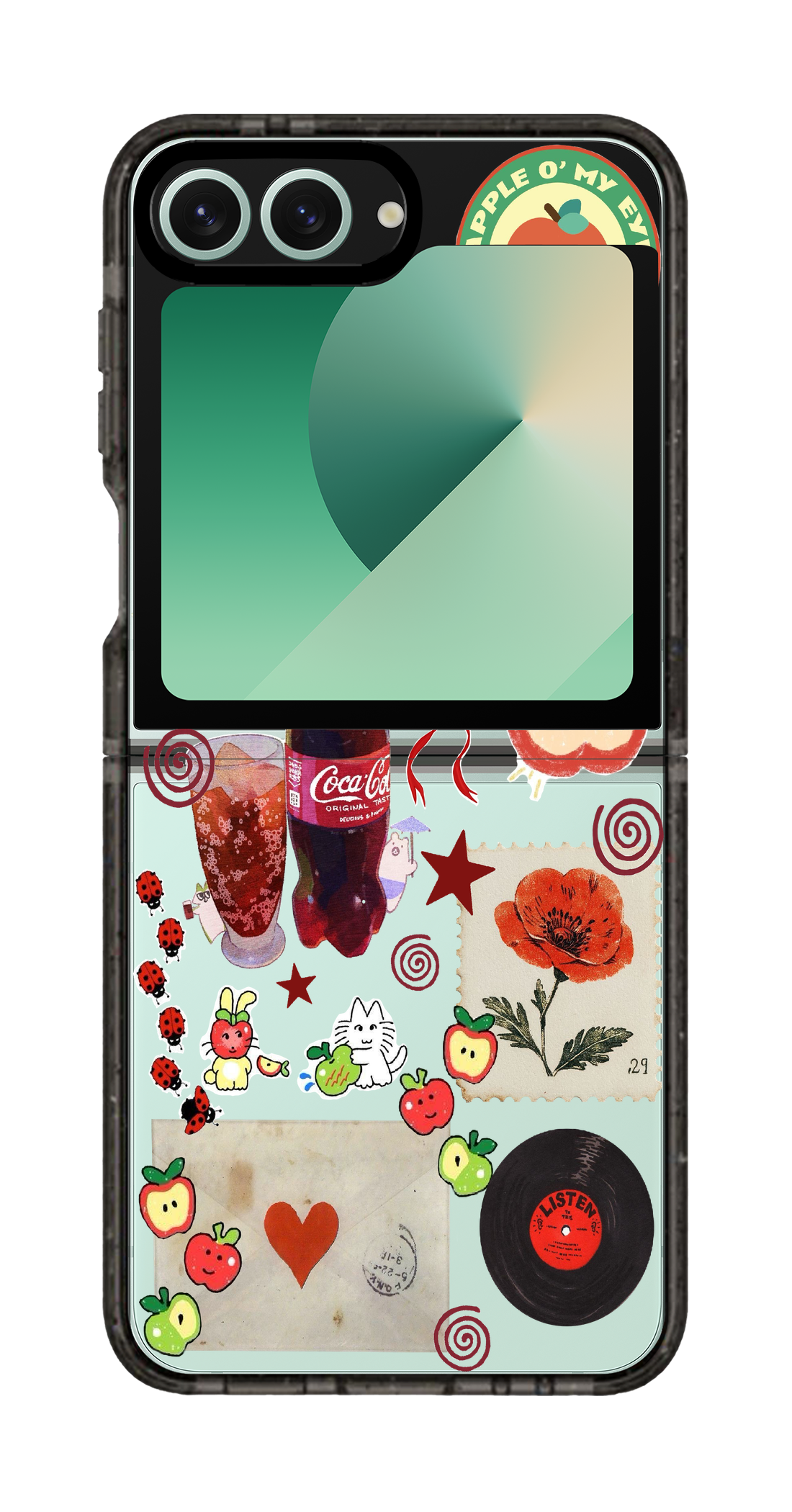 PixVoices rendered material preview - 6031 - Clear Black Galaxy Flip Case