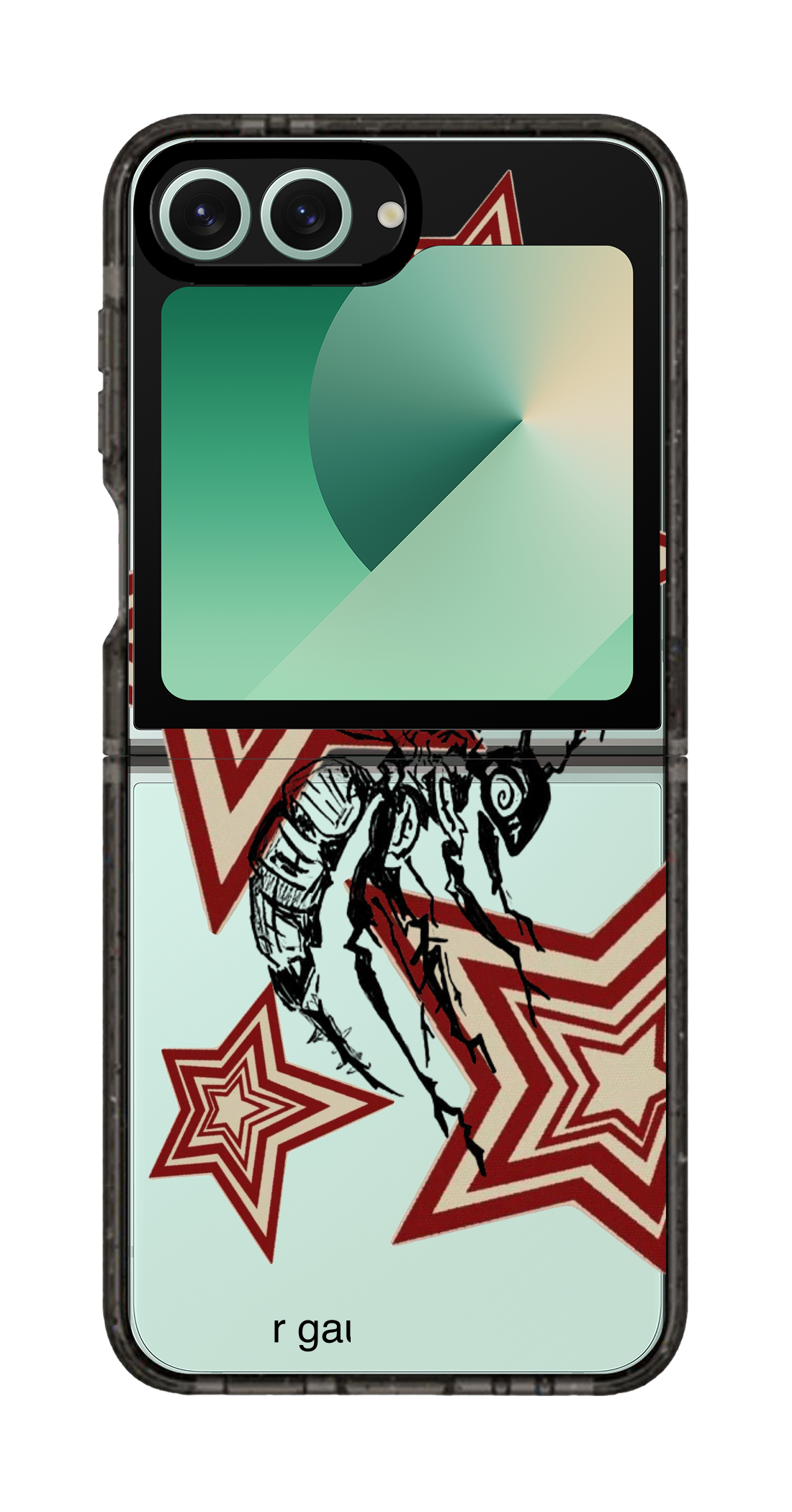 PixVoices rendered material preview - 6015 - Clear Black Galaxy Flip Case