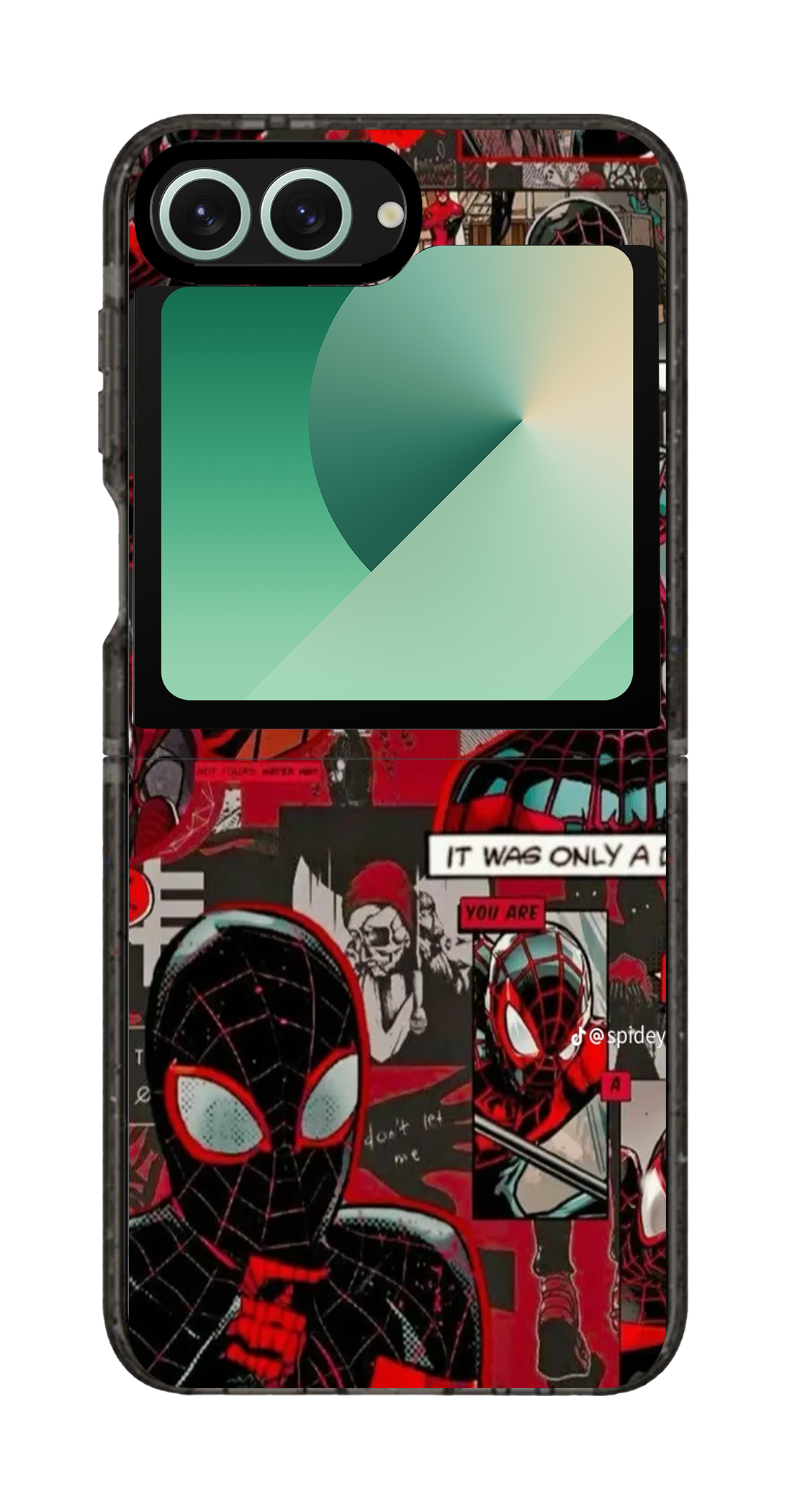 PixVoices rendered material preview - 6005 - Clear Black Galaxy Flip Case