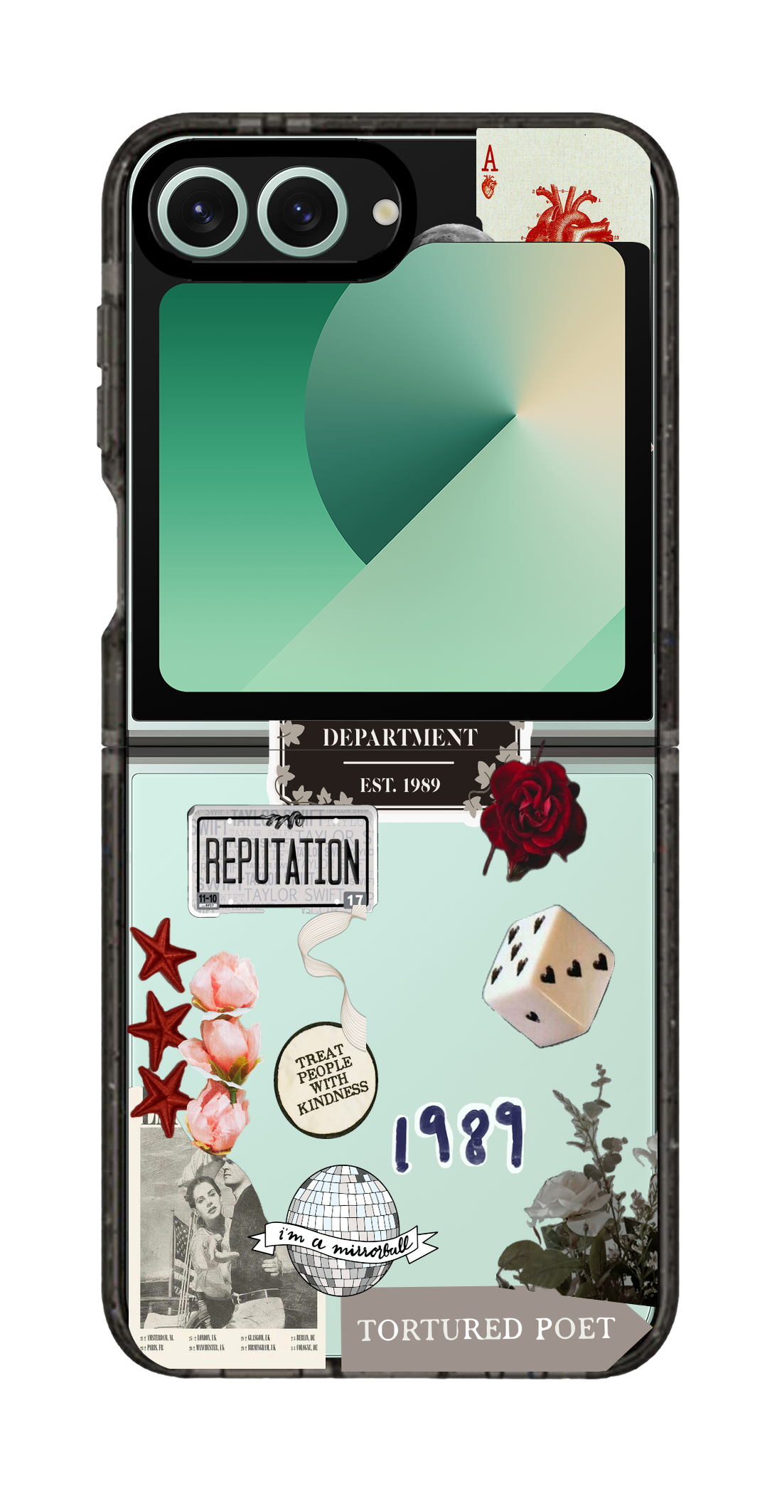 PixVoices rendered material preview - 5997 - Clear Black Galaxy Flip Case