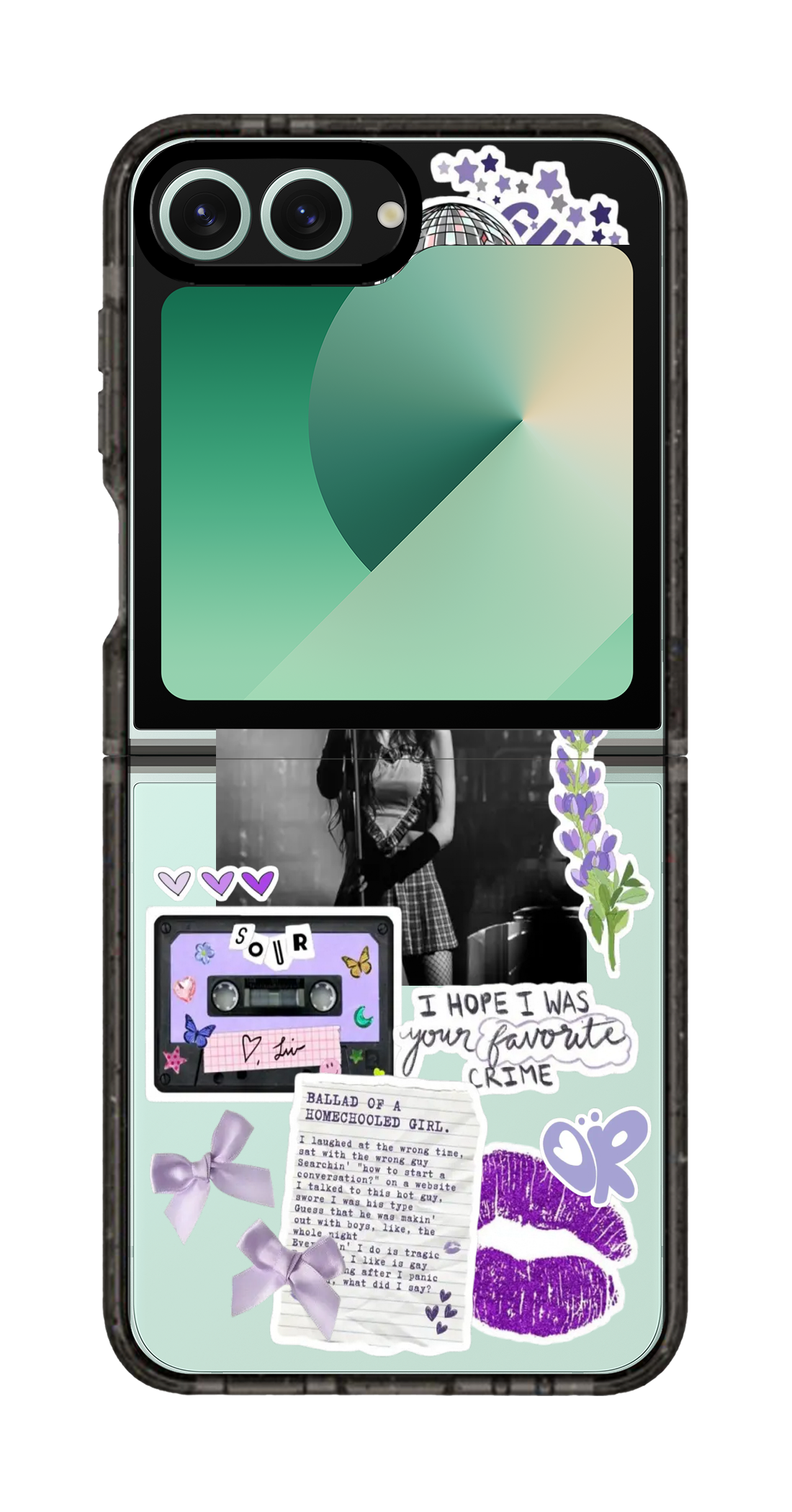 PixVoices rendered material preview - 5972 - Clear Black Galaxy Flip Case