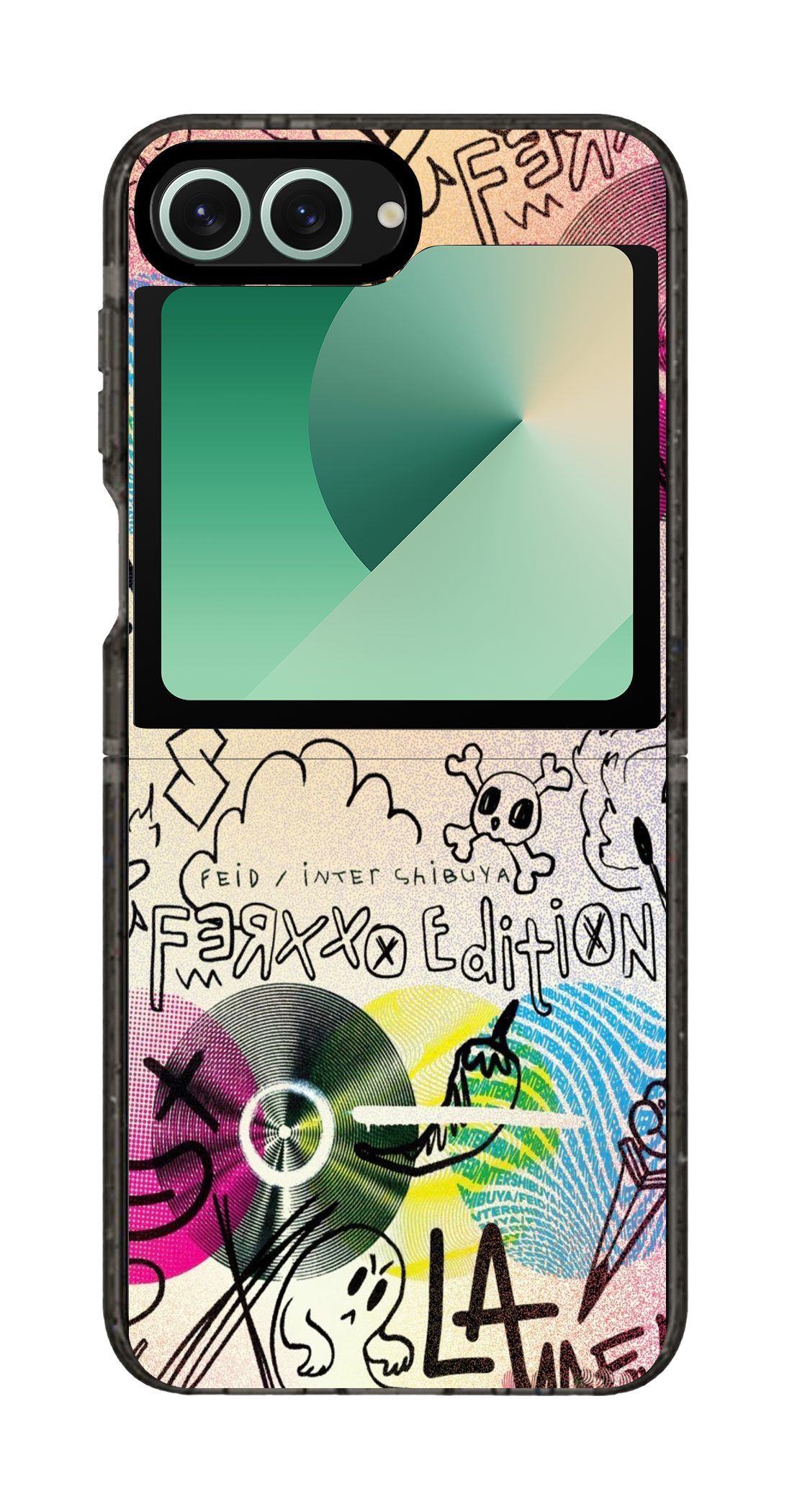 PixVoices rendered material preview - 5956 - Clear Black Galaxy Flip Case