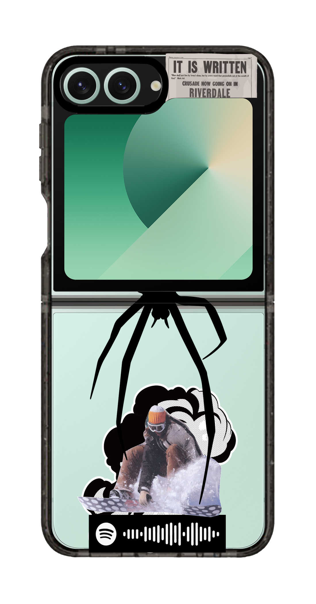 PixVoices rendered material preview - 5862 - Clear Black Galaxy Flip Case