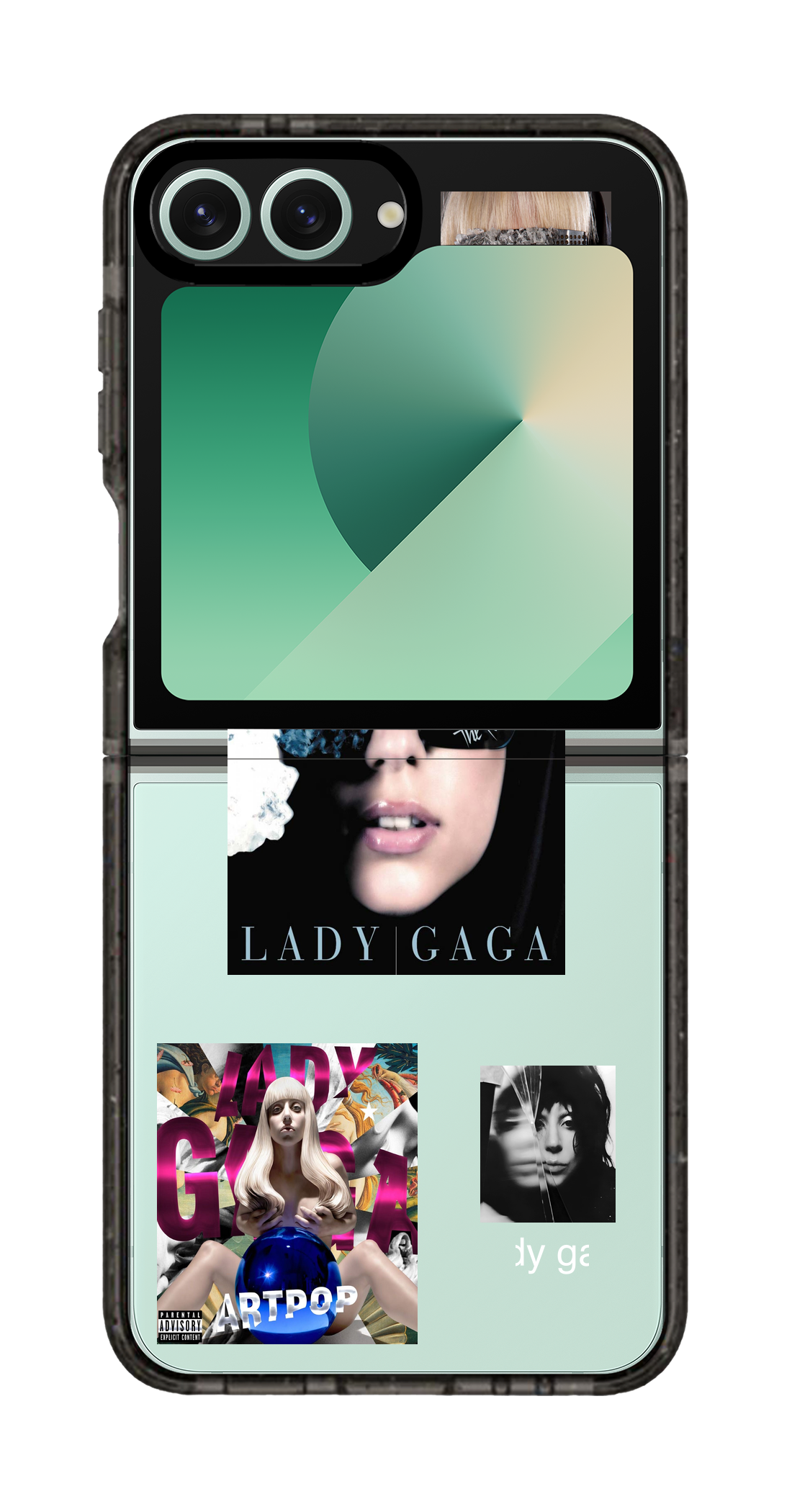 PixVoices rendered material preview - 5832 - Clear Black Galaxy Flip Case