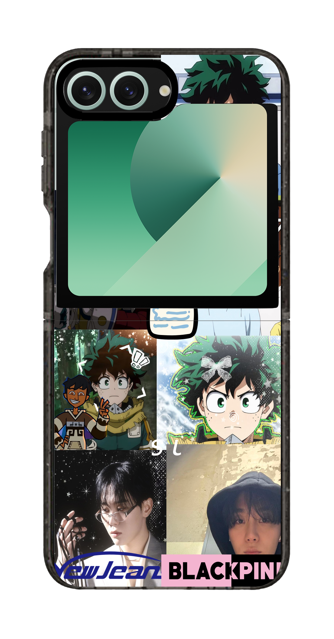 PixVoices rendered material preview - 5808 - Clear Black Galaxy Flip Case