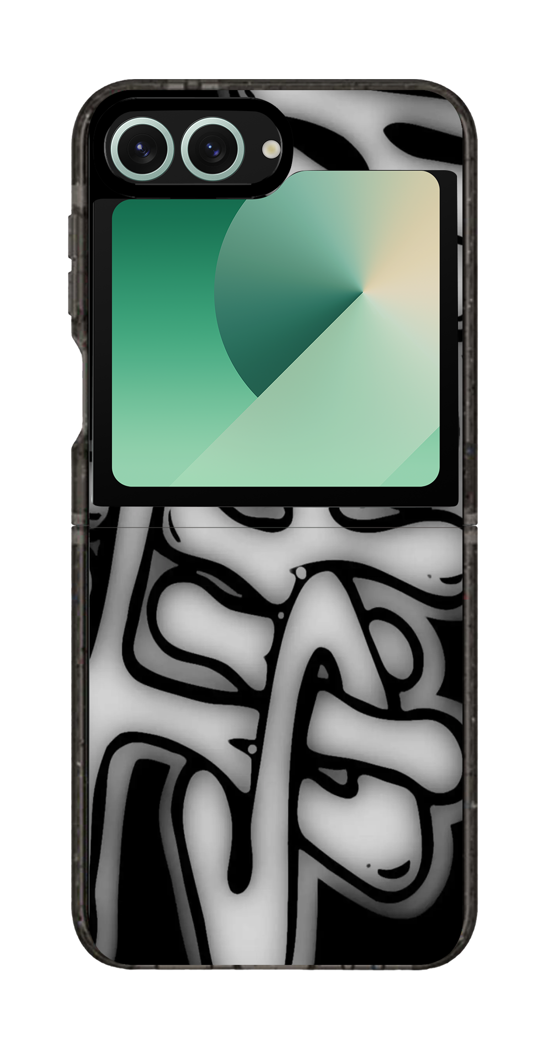 PixVoices rendered material preview - 5703 - Clear Black Galaxy Flip Case