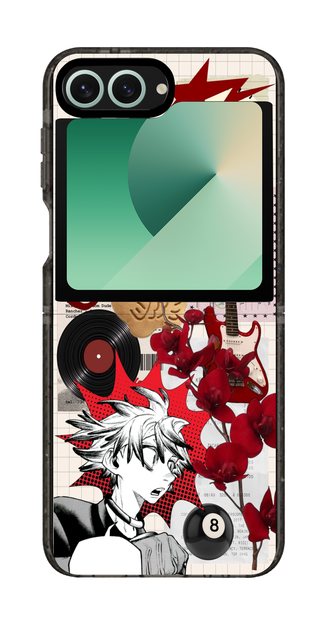 PixVoices rendered material preview - 5691 - Clear Black Galaxy Flip Case