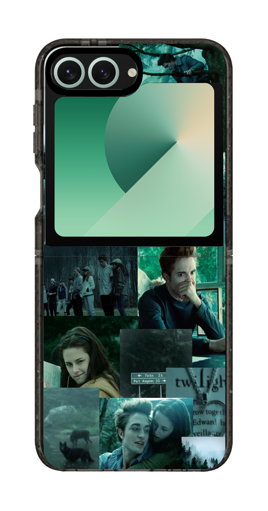 PixVoices rendered material preview - 5650 - Clear Black Galaxy Flip Case
