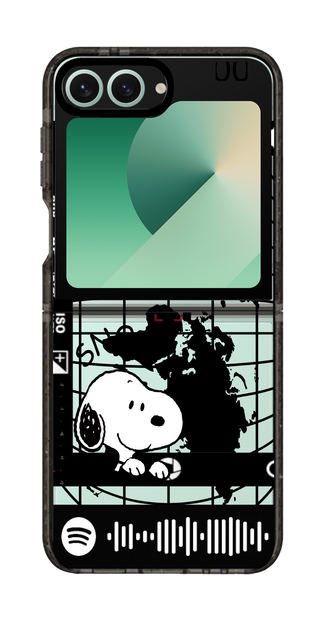 PixVoices rendered material preview - 5642 - Clear Black Galaxy Flip Case