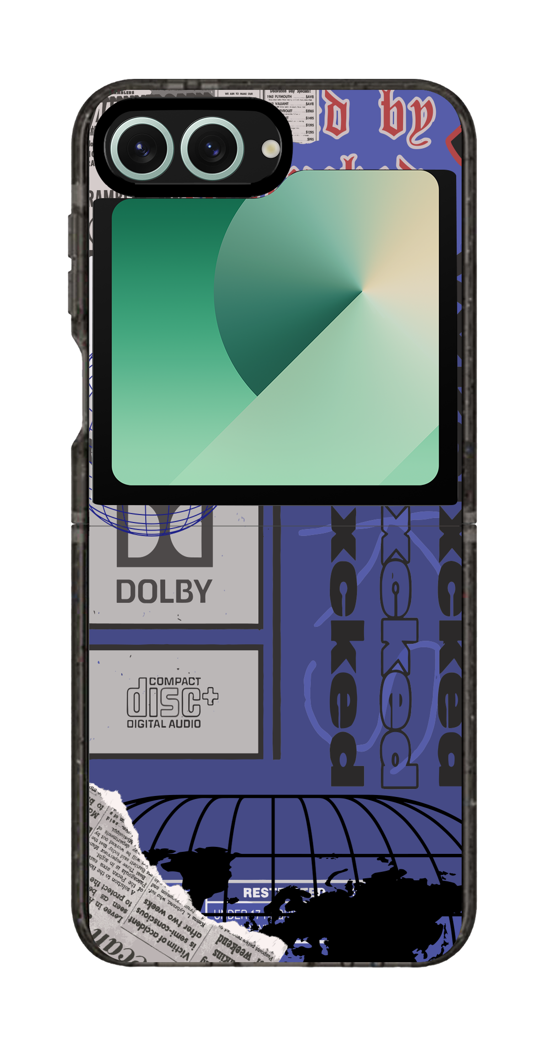 PixVoices rendered material preview - 5643 - Clear Black Galaxy Flip Case