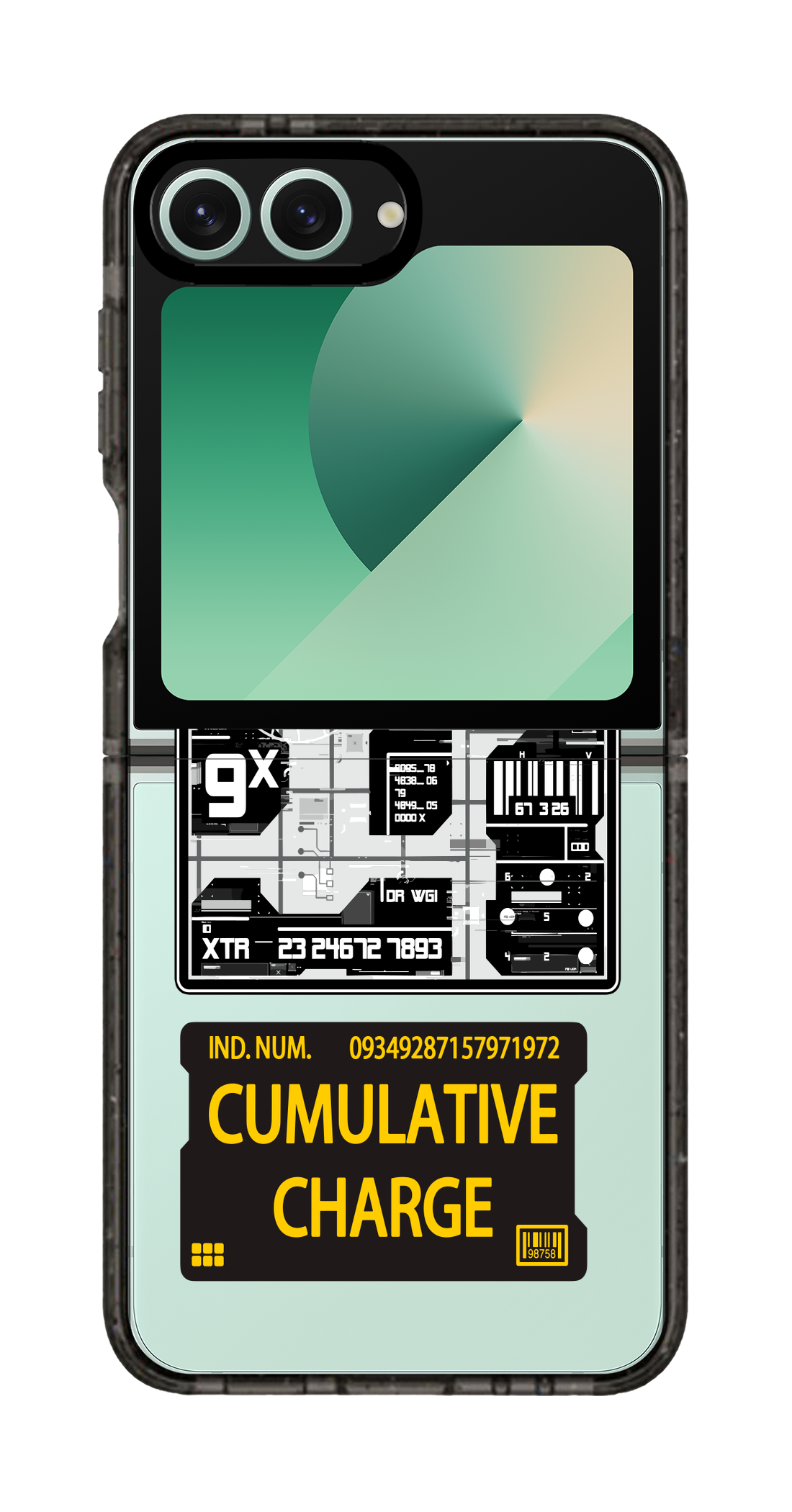 PixVoices rendered material preview - 5634 - Clear Black Galaxy Flip Case
