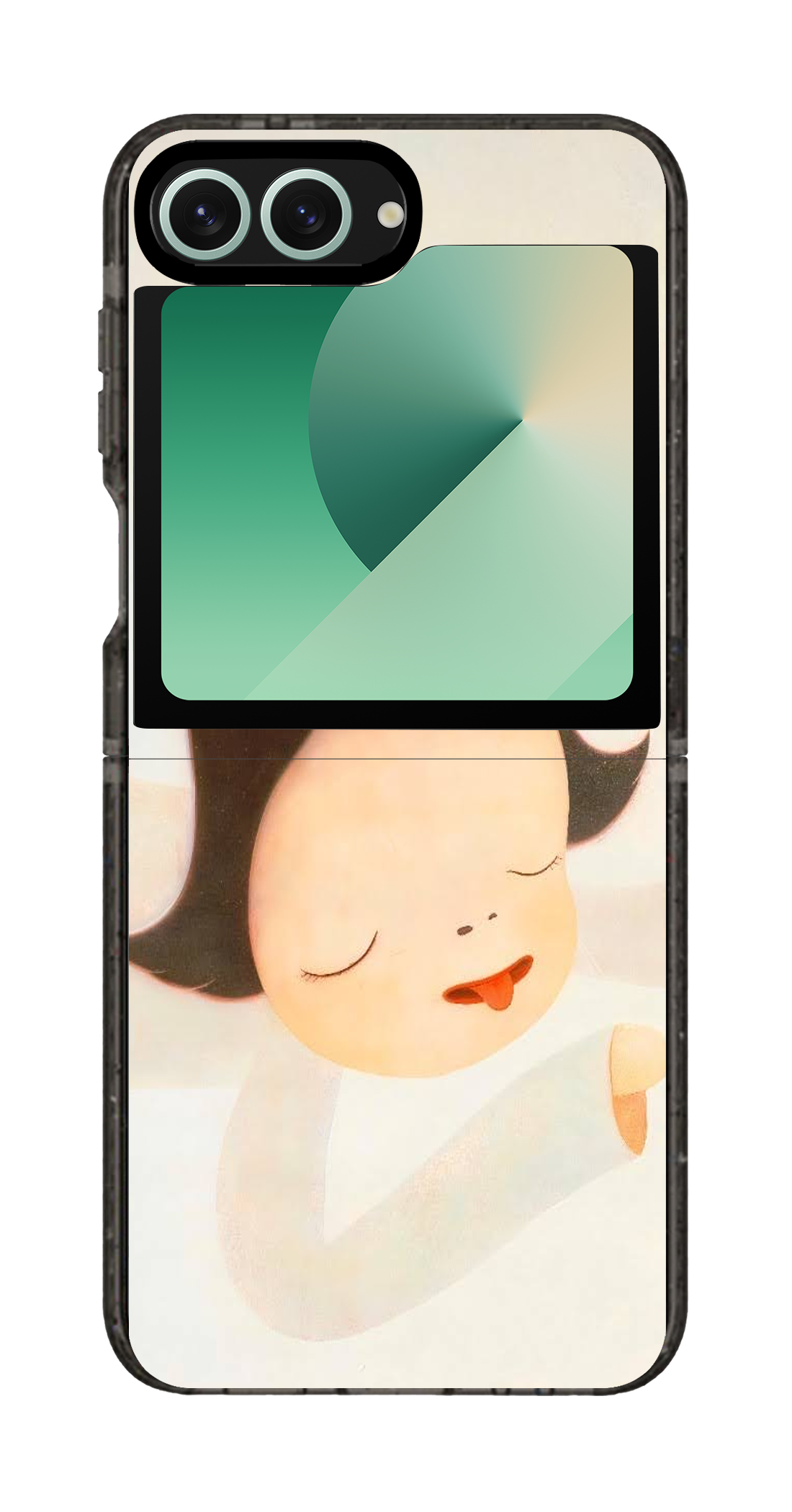 PixVoices rendered material preview - 5516 - Clear Black Galaxy Flip Case