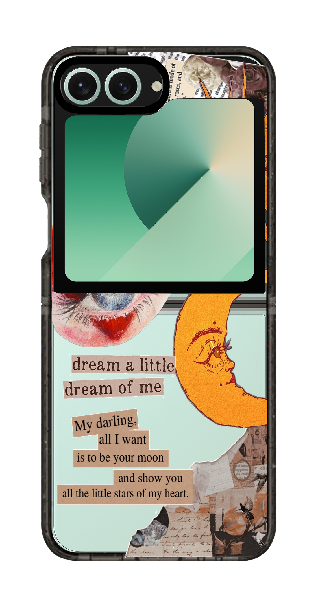 PixVoices rendered material preview - 4737 - Clear Black Galaxy Flip Case