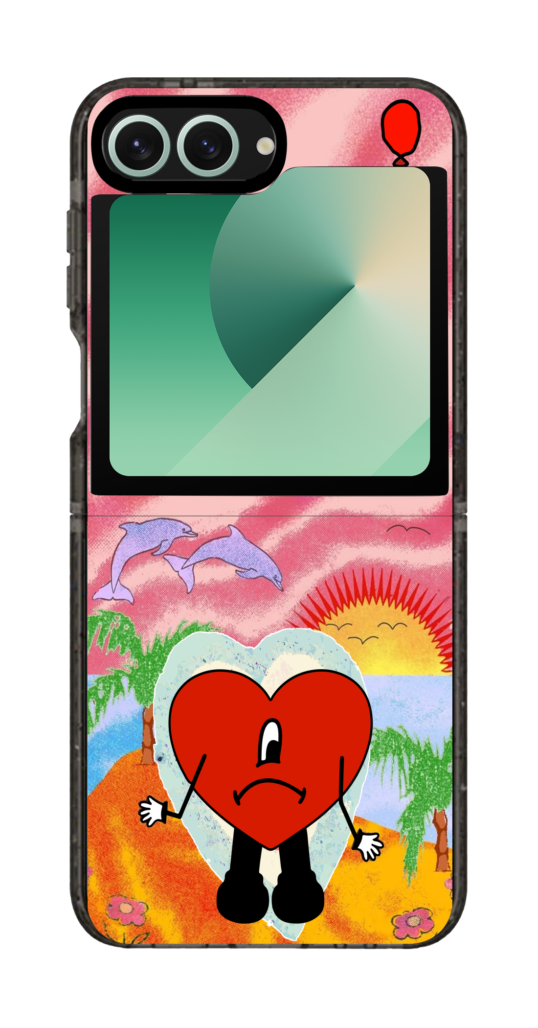 PixVoices rendered material preview - 4727 - Clear Black Galaxy Flip Case