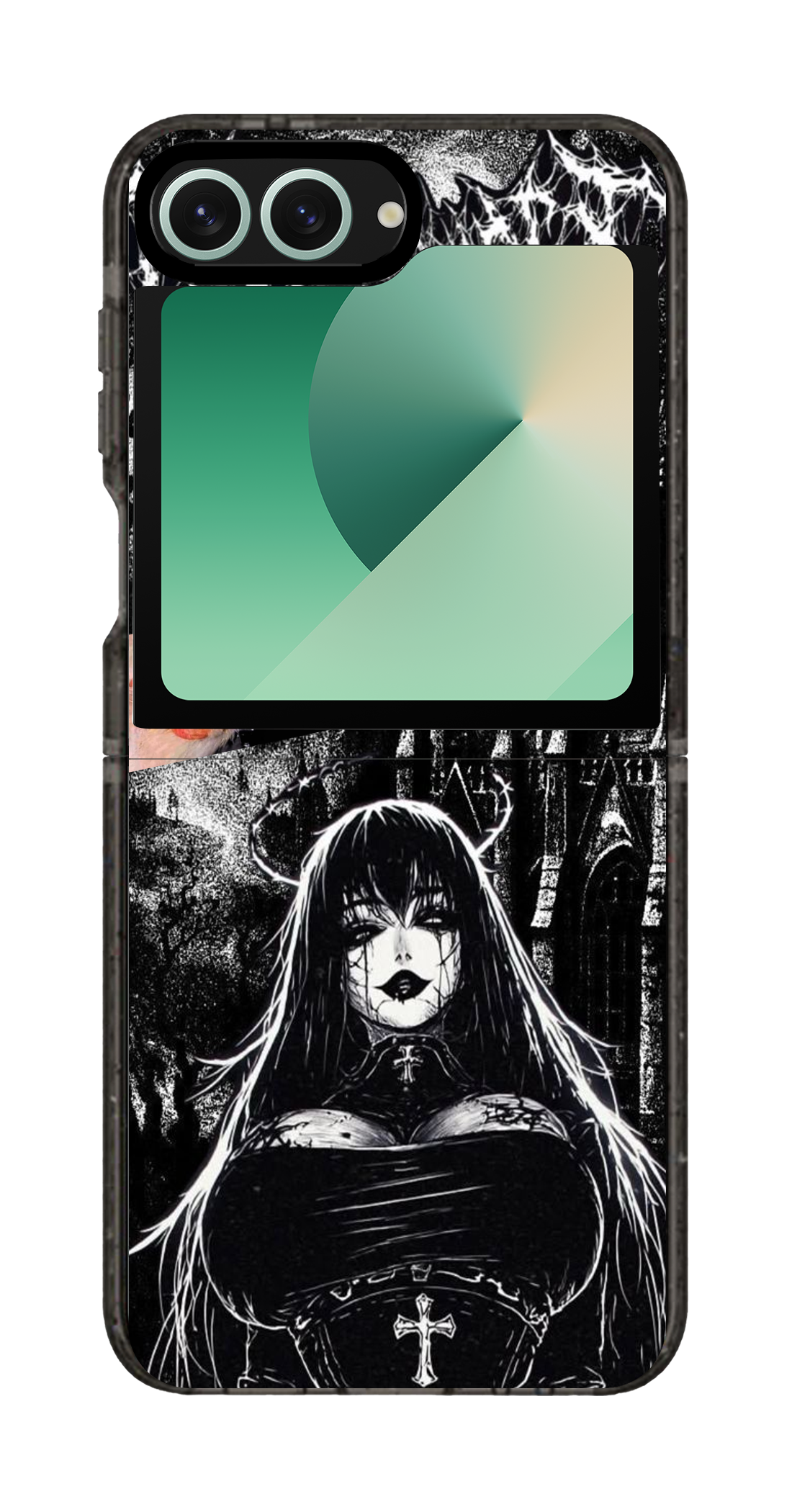 PixVoices rendered material preview - 4717 - Clear Black Galaxy Flip Case