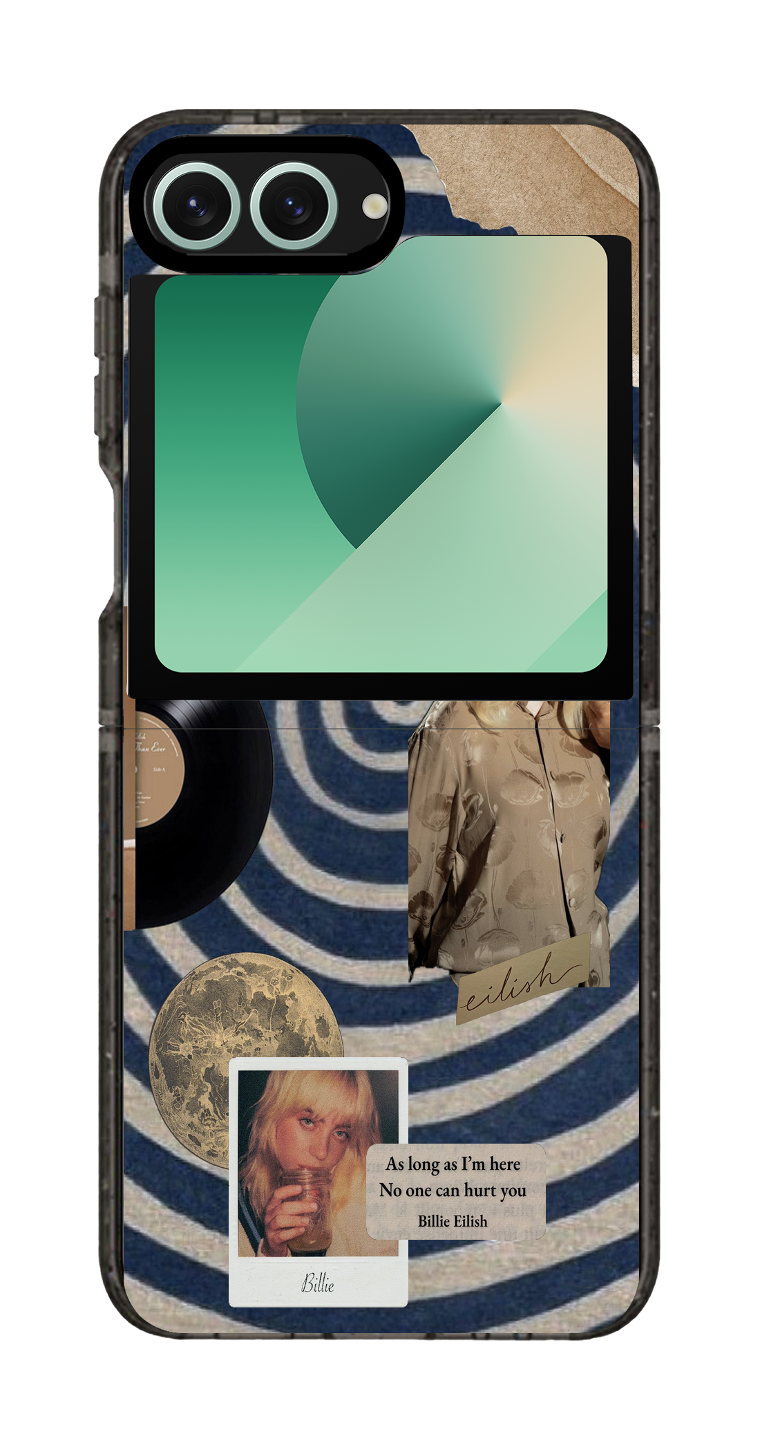 PixVoices rendered material preview - 4588 - Clear Black Galaxy Flip Case