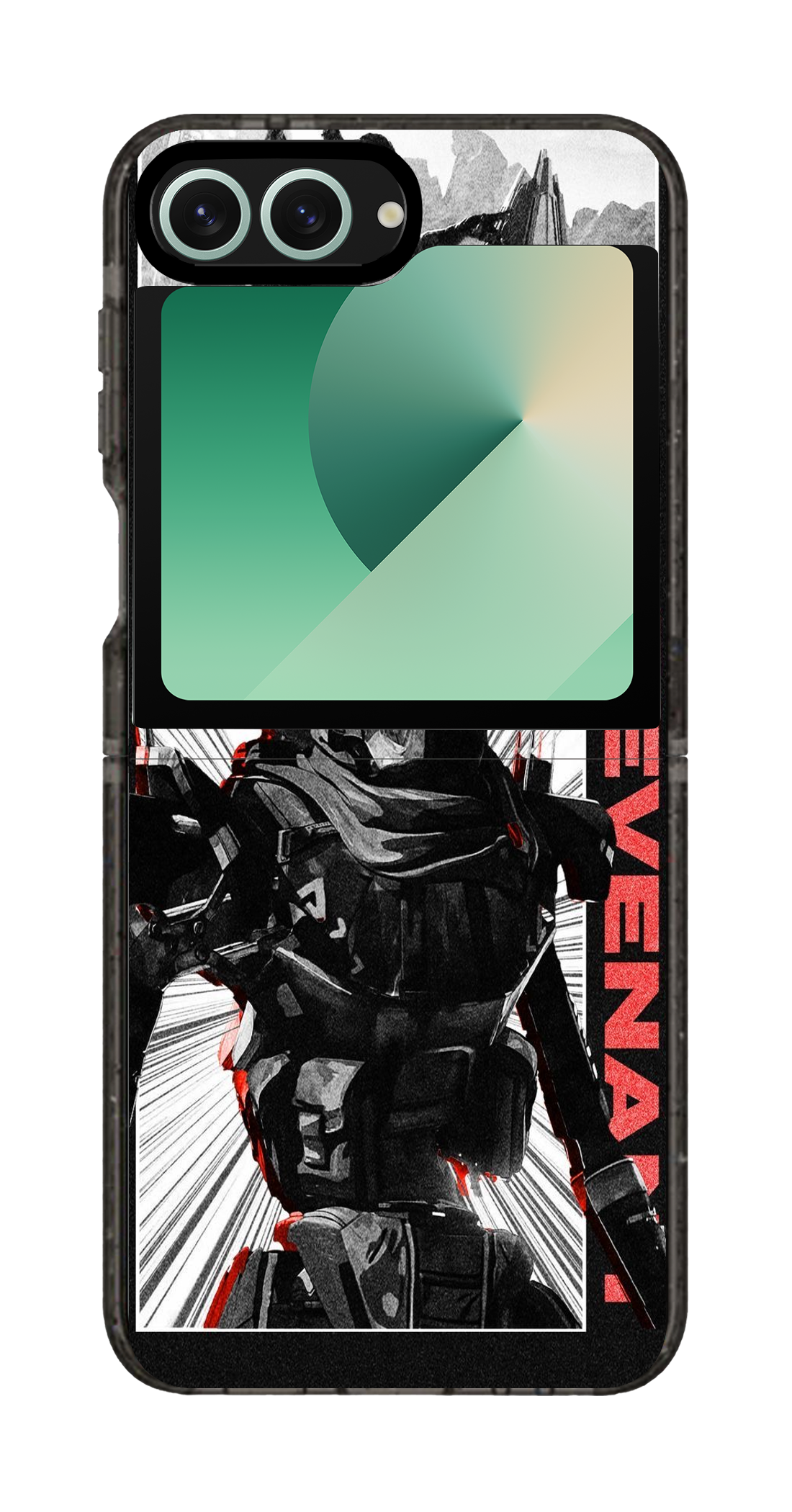 PixVoices rendered material preview - 4557 - Clear Black Galaxy Flip Case