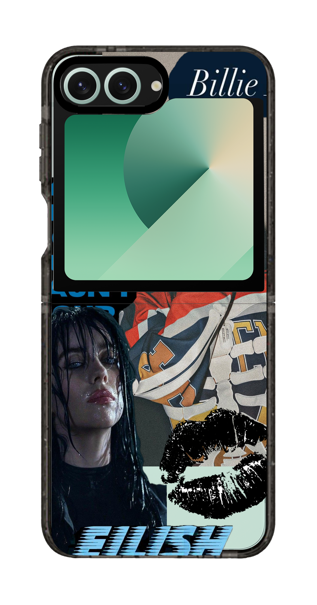 PixVoices rendered material preview - 4542 - Clear Black Galaxy Flip Case
