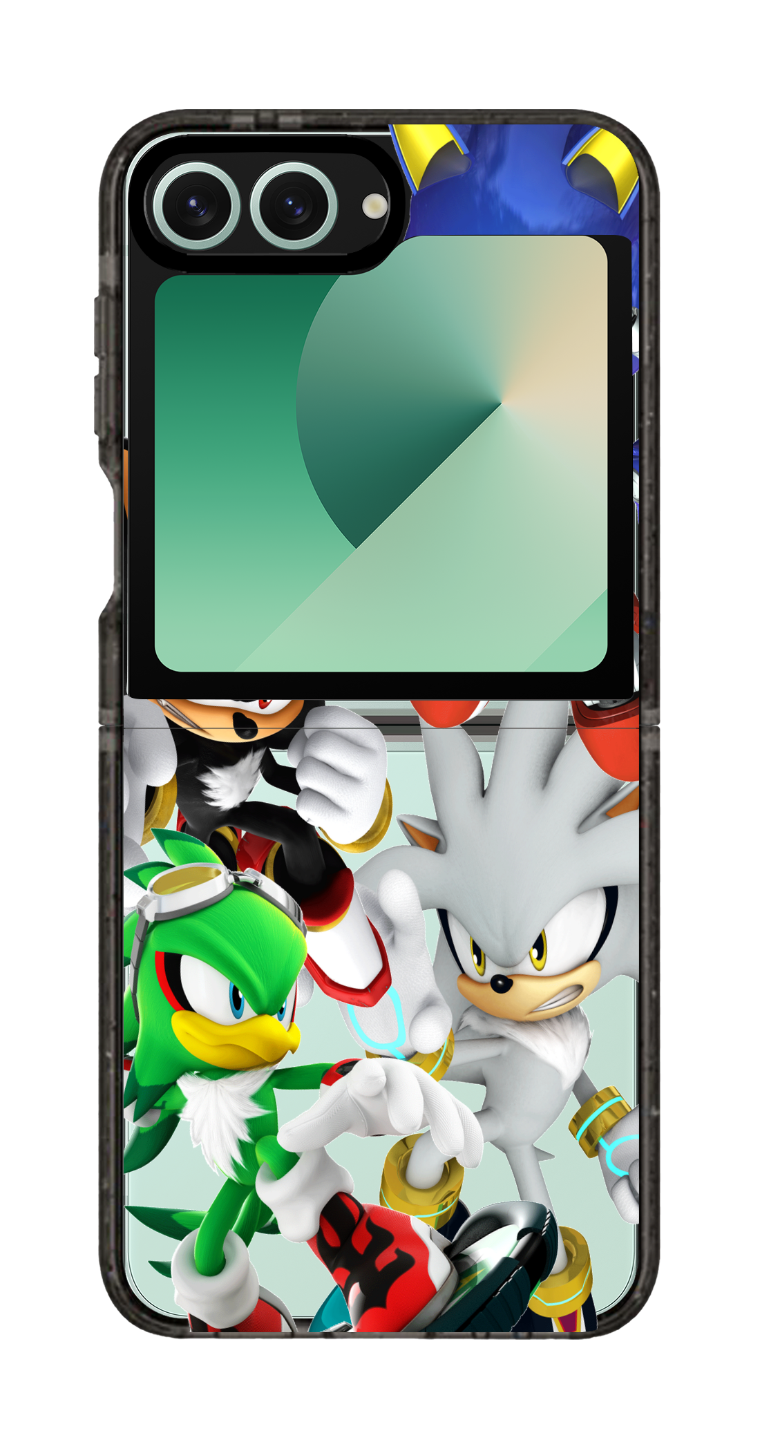 PixVoices rendered material preview - 4531 - Clear Black Galaxy Flip Case