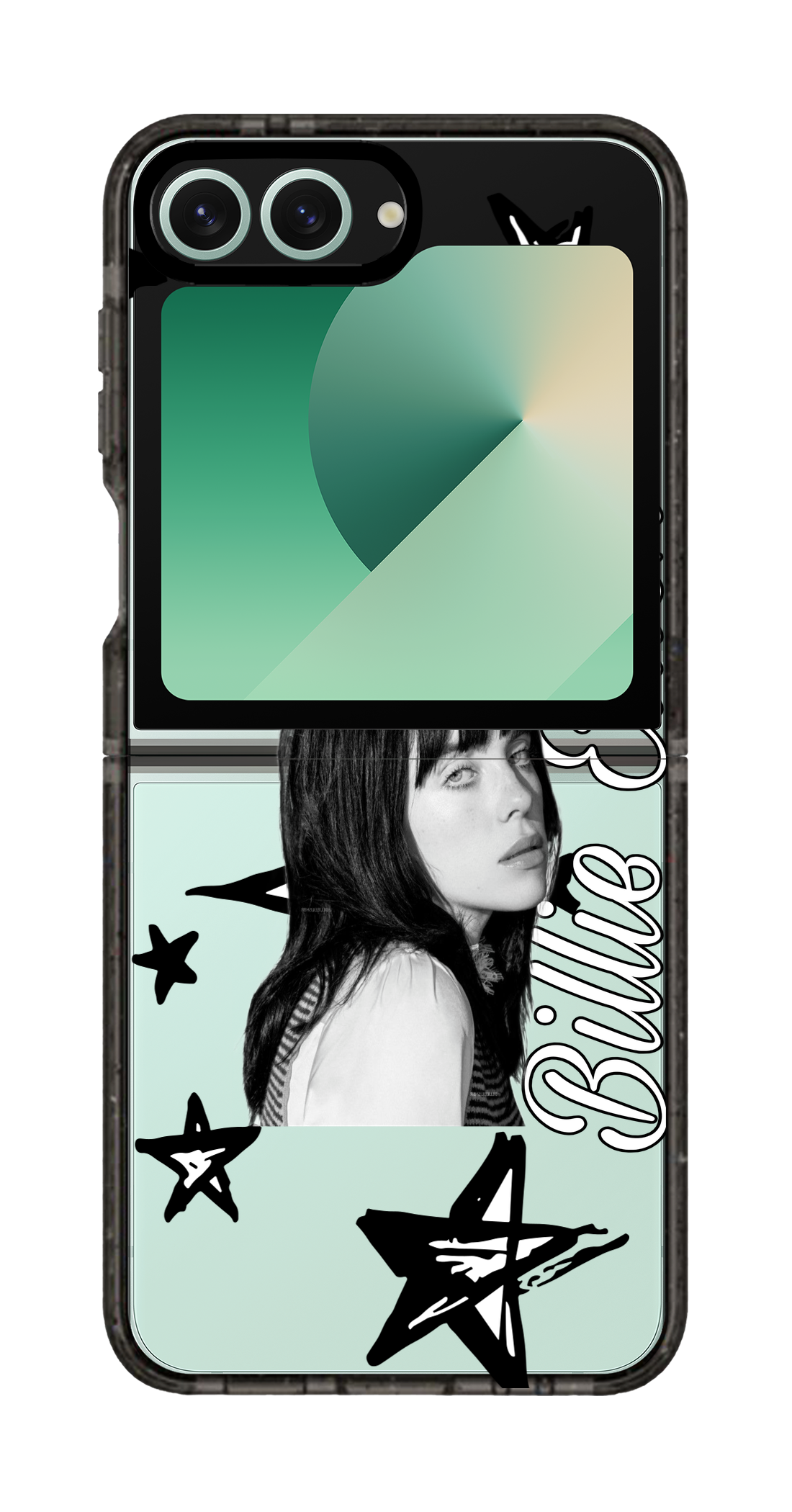 PixVoices rendered material preview - 4484 - Clear Black Galaxy Flip Case