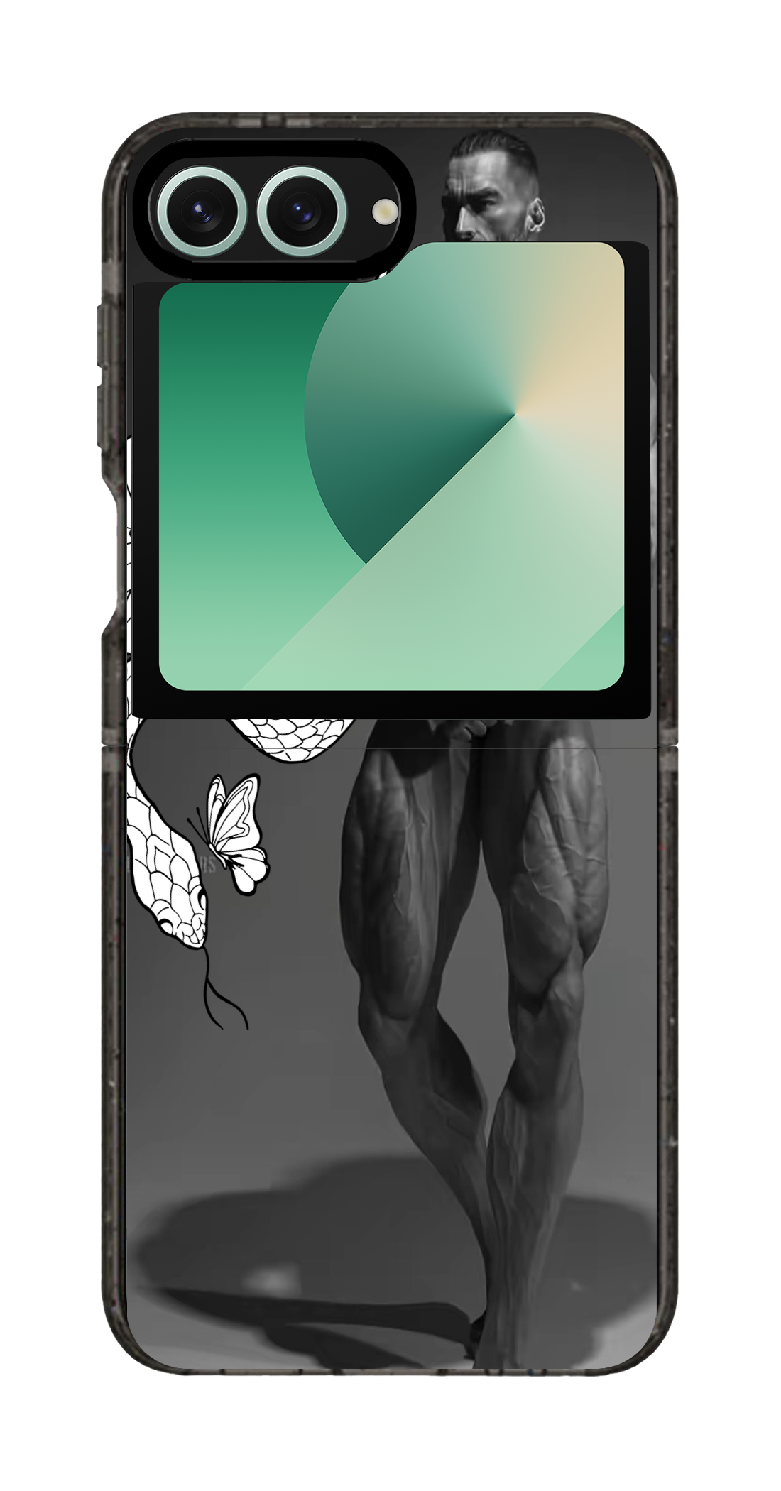 PixVoices rendered material preview - 4707 - Clear Black Galaxy Flip Case