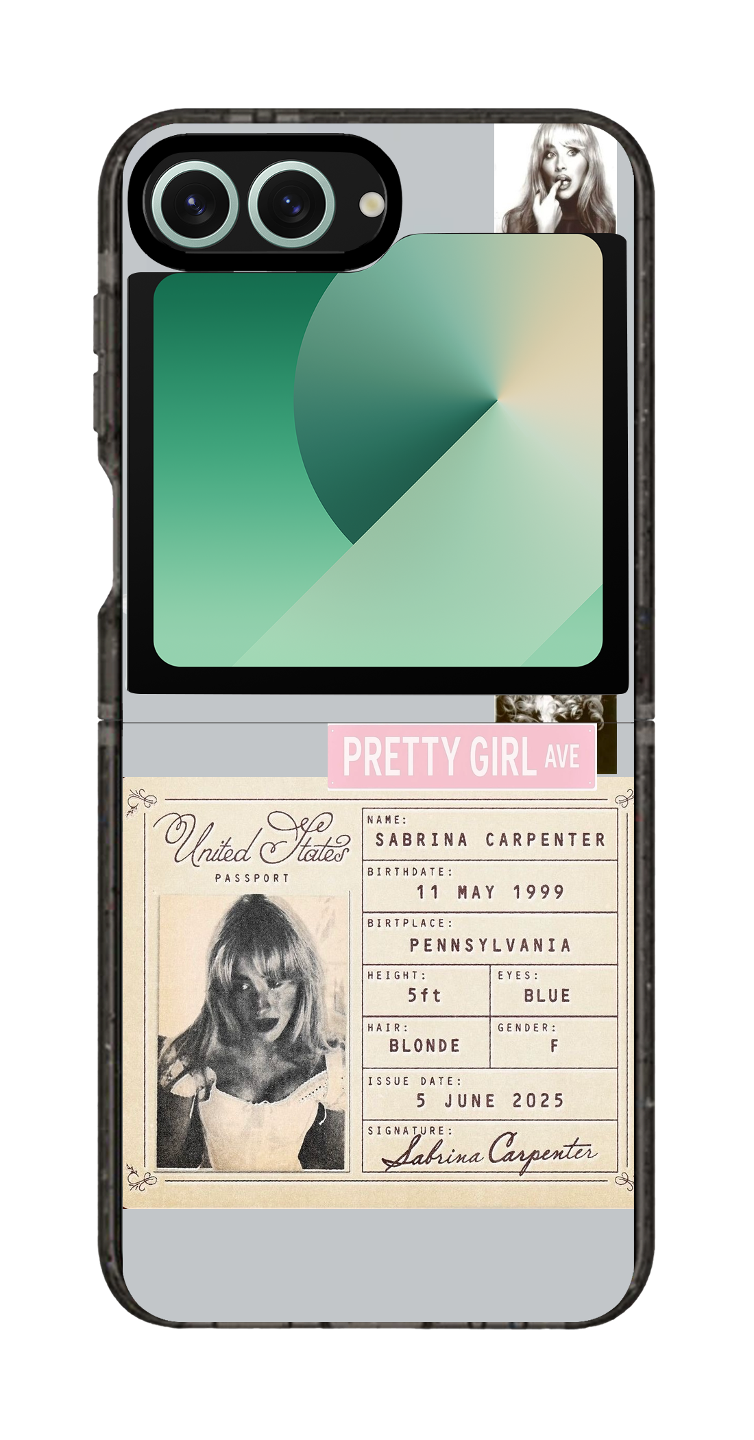 PixVoices rendered material preview - 4214 - Clear Black Galaxy Flip Case