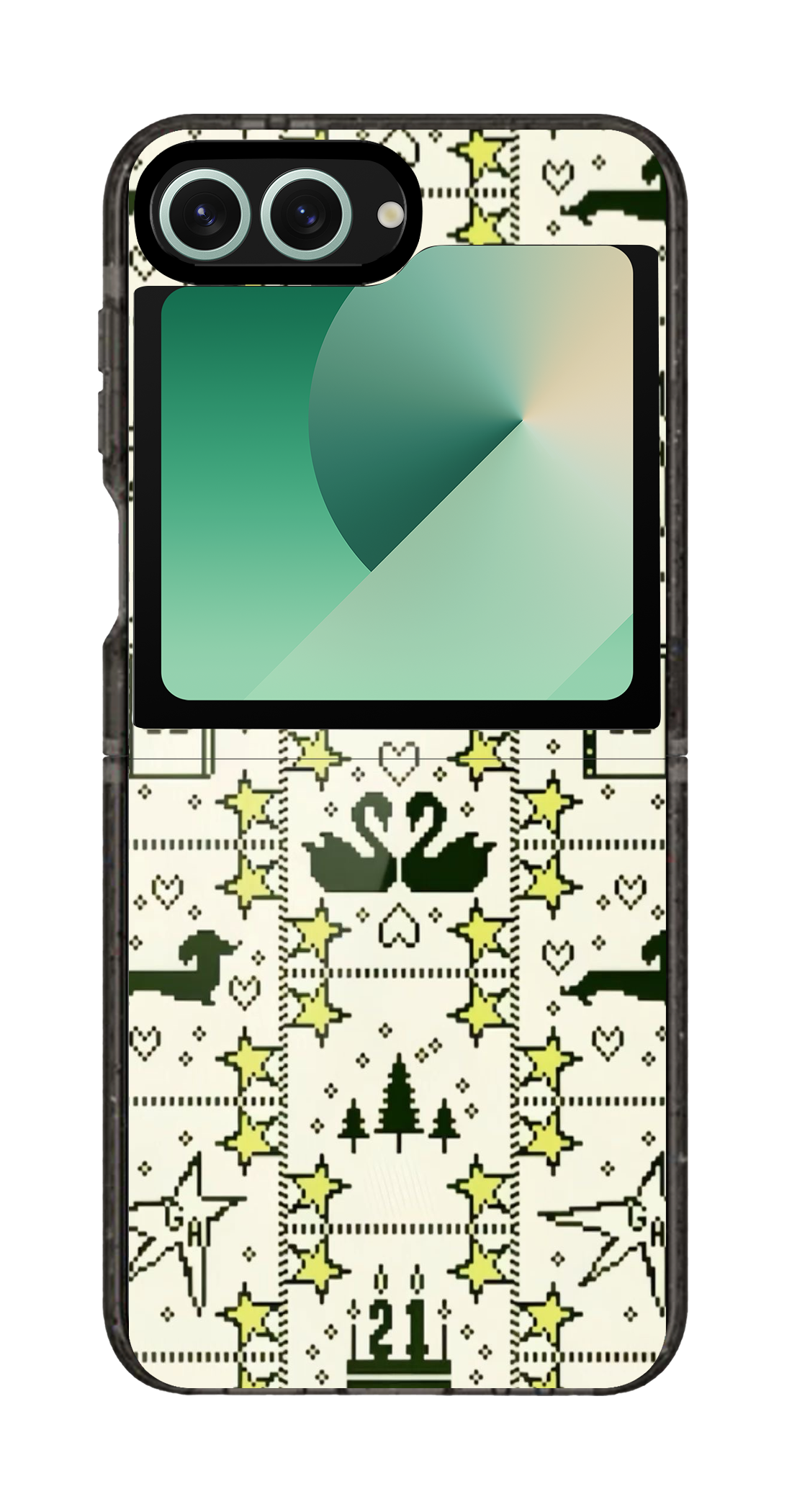 PixVoices rendered material preview - 4071 - Clear Black Galaxy Flip Case