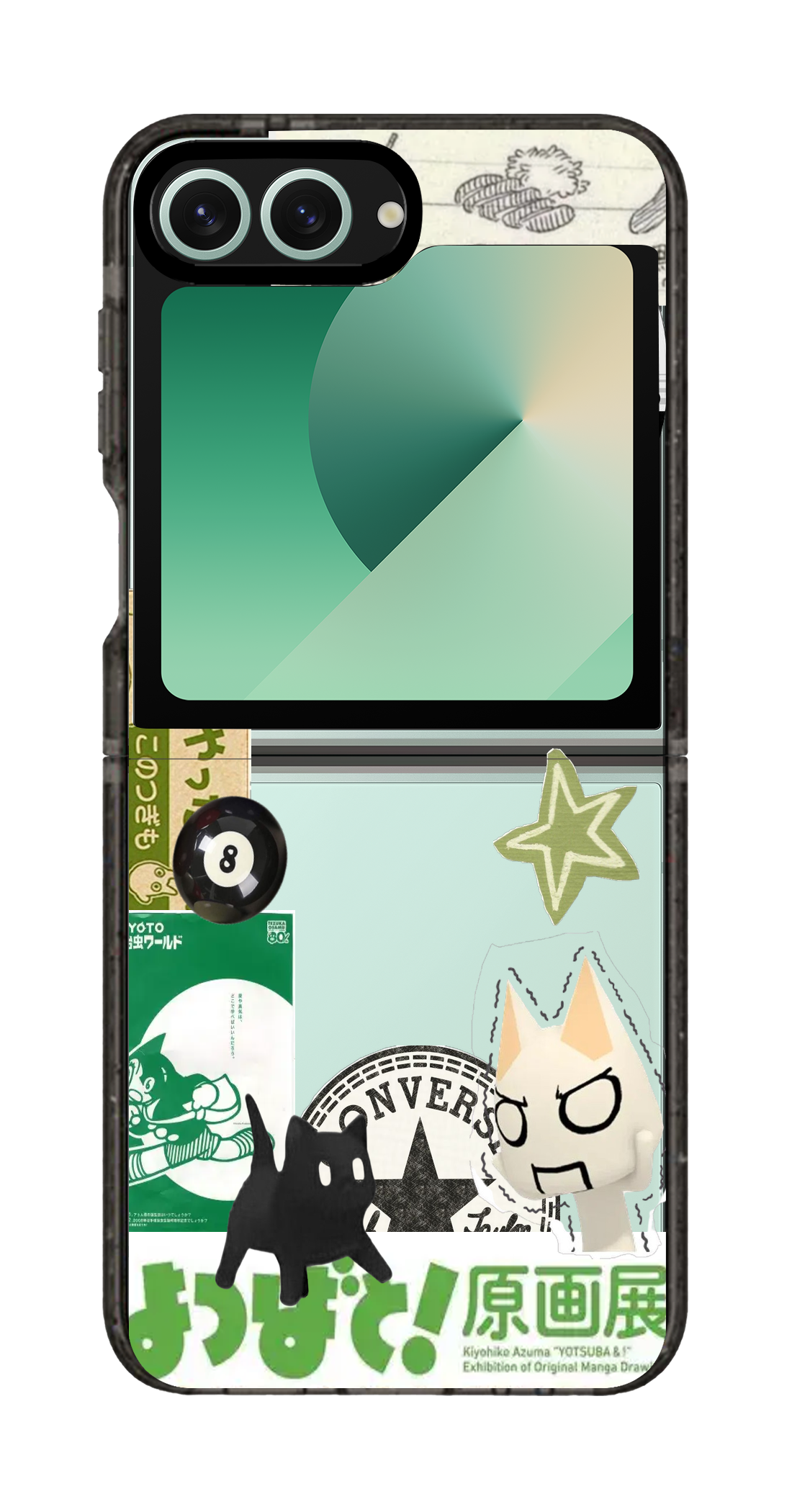 PixVoices rendered material preview - 4021 - Clear Black Galaxy Flip Case