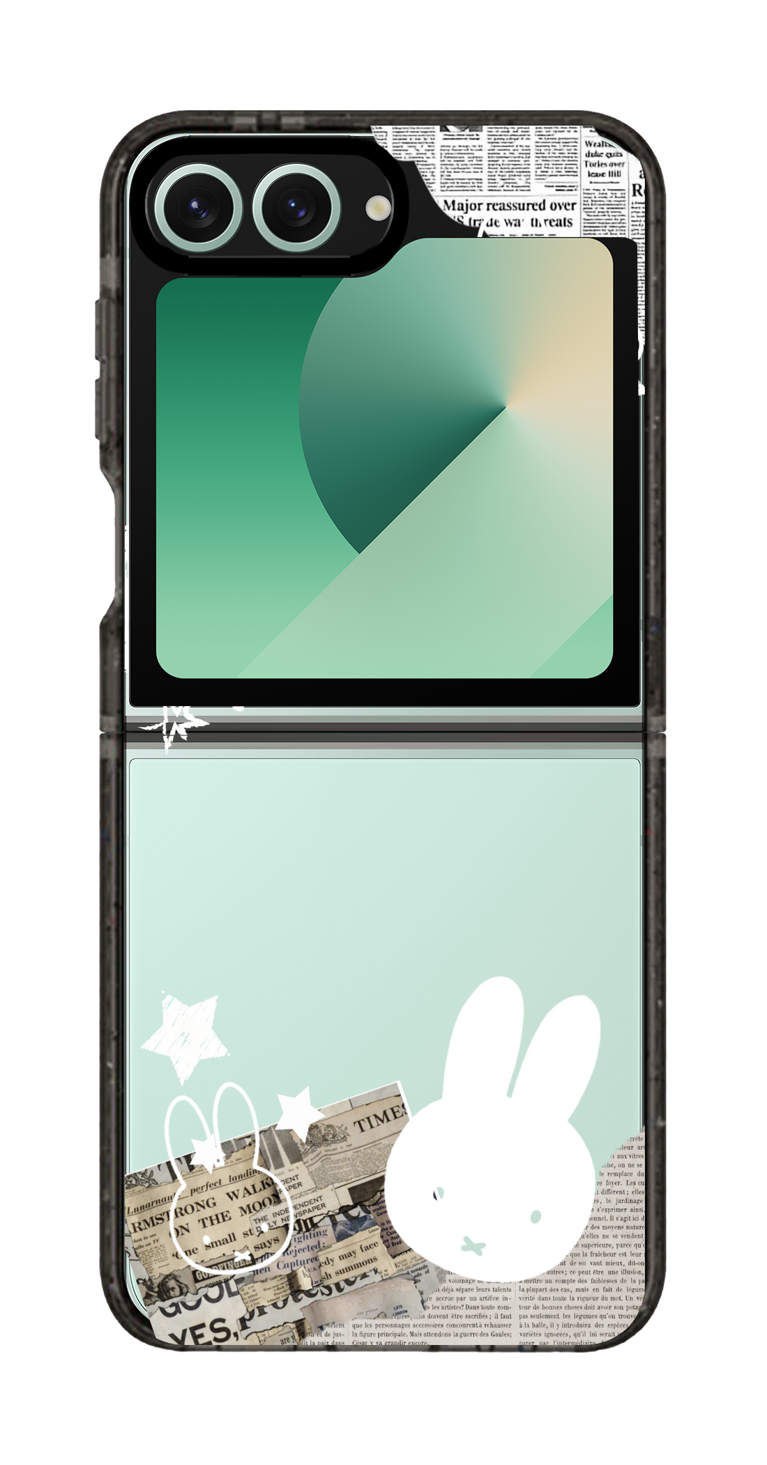 PixVoices rendered material preview - 3895 - Clear Black Galaxy Flip Case