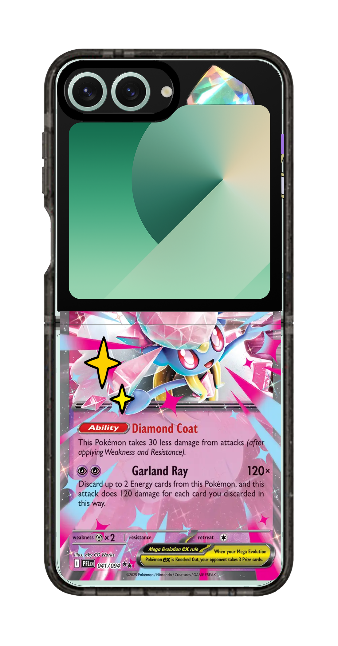 PixVoices rendered material preview - 3886 - Clear Black Galaxy Flip Case