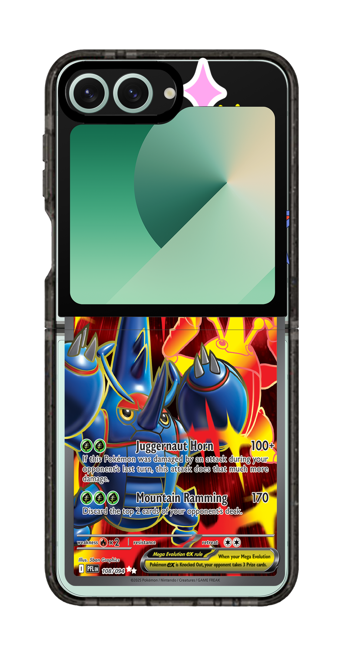 PixVoices rendered material preview - 3884 - Clear Black Galaxy Flip Case