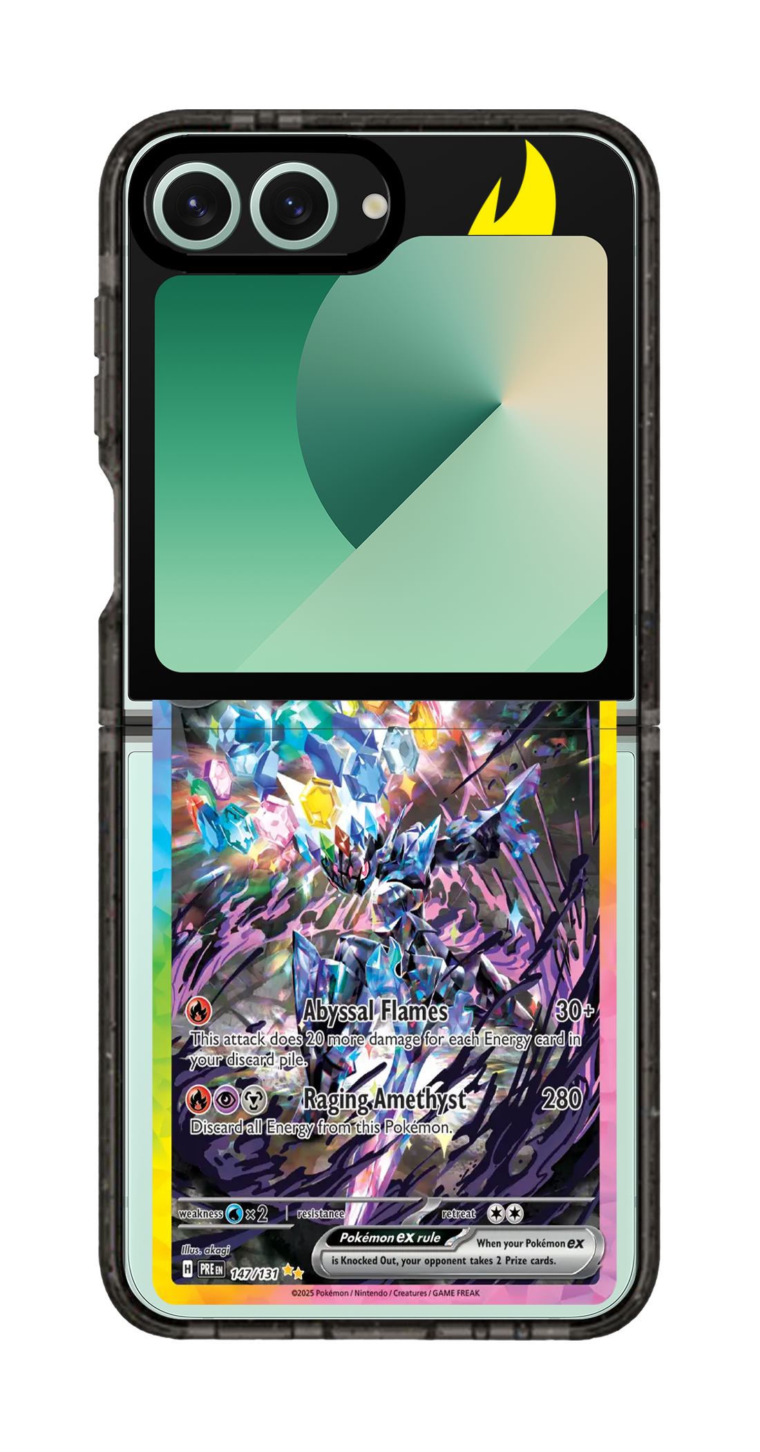 PixVoices rendered material preview - 3880 - Clear Black Galaxy Flip Case