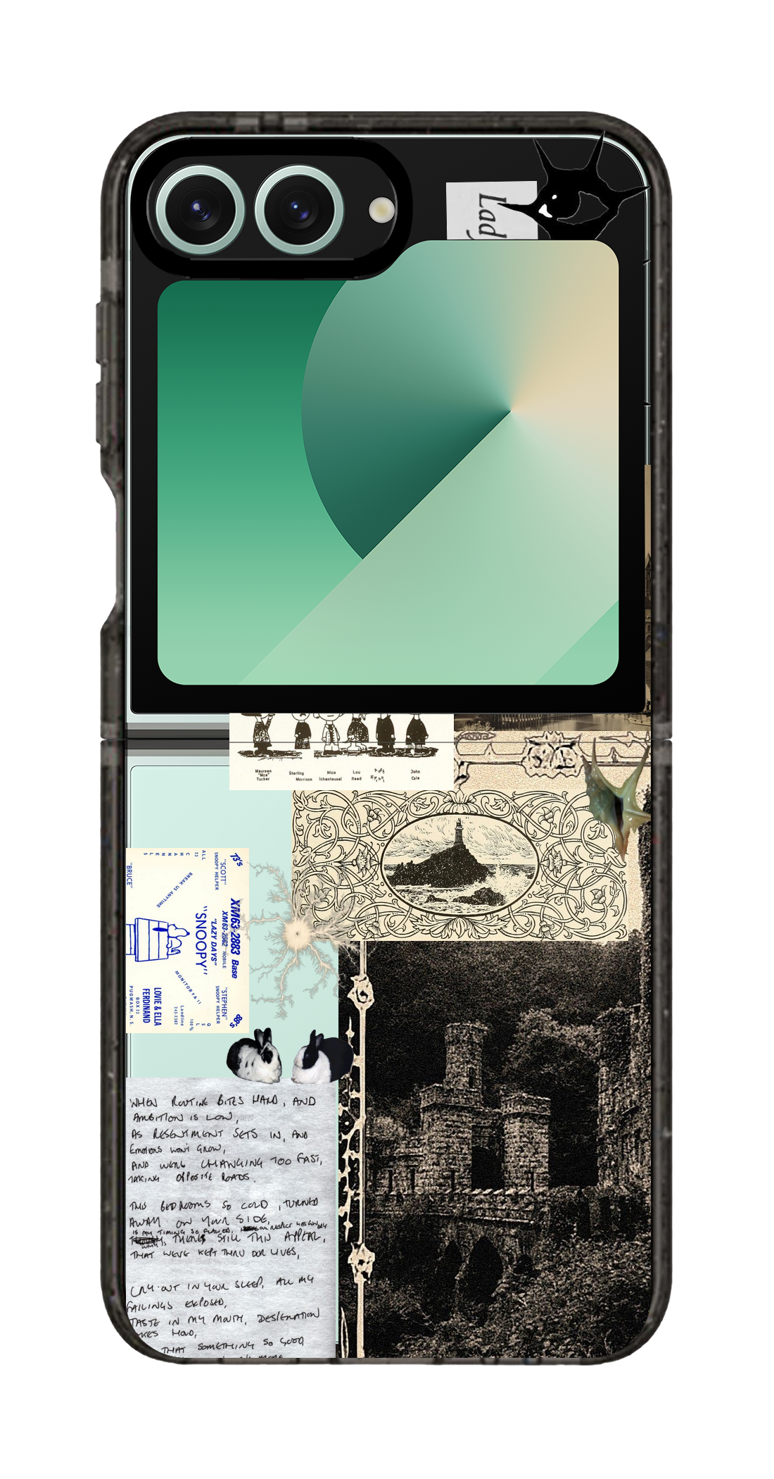 PixVoices rendered material preview - 3701 - Clear Black Galaxy Flip Case
