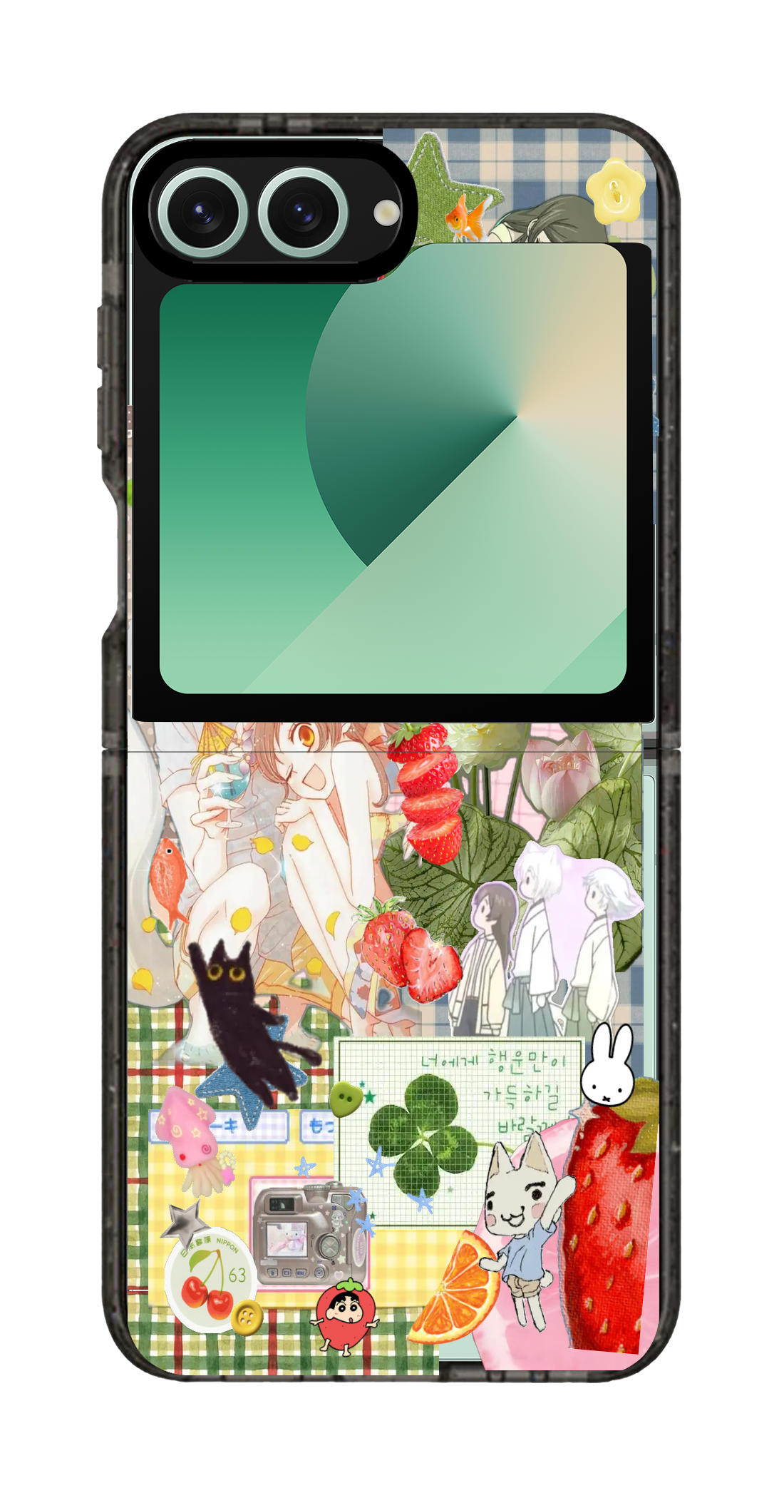 PixVoices rendered material preview - 3519 - Clear Black Galaxy Flip Case
