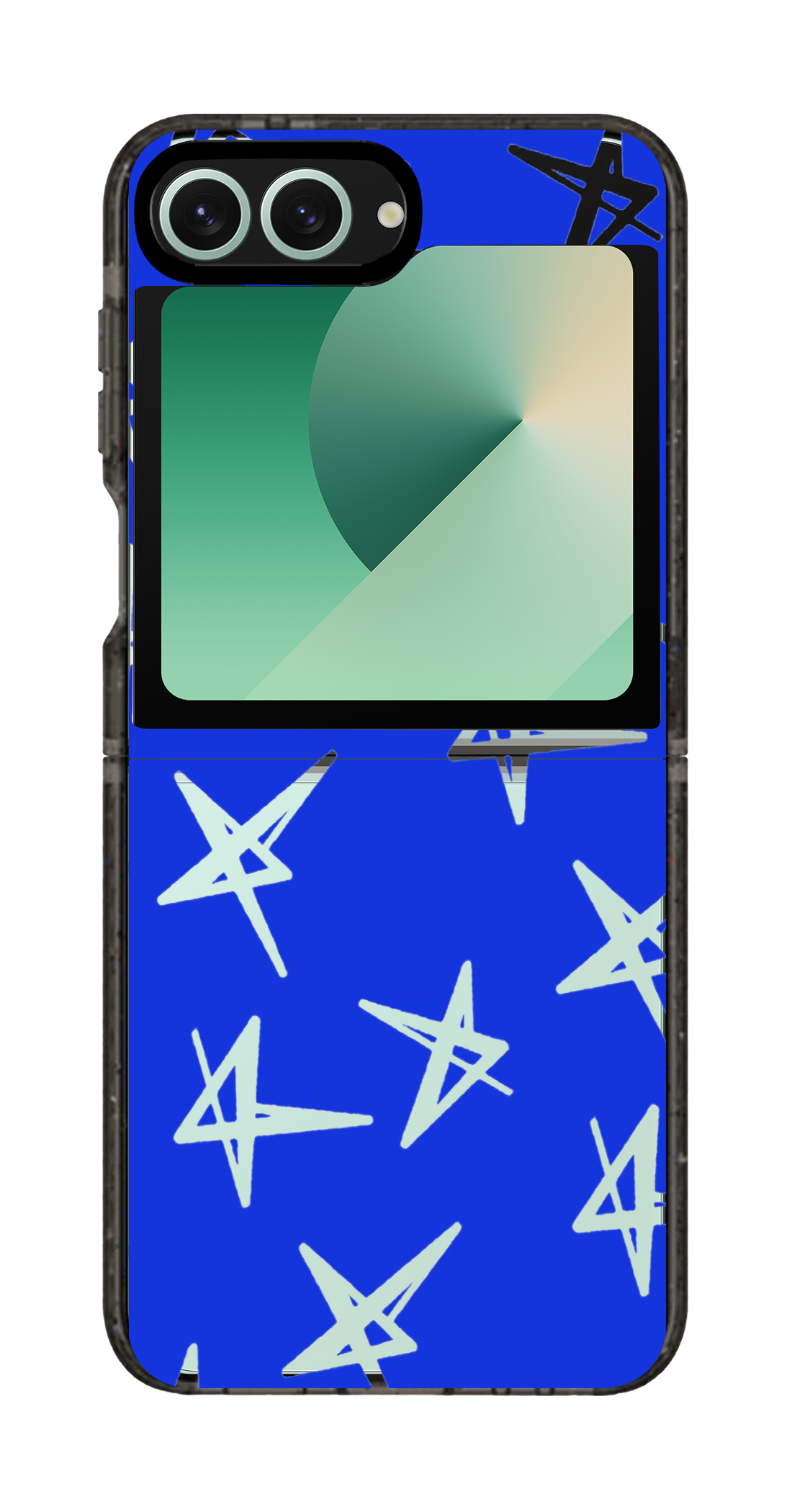 PixVoices rendered material preview - 3471 - Clear Black Galaxy Flip Case