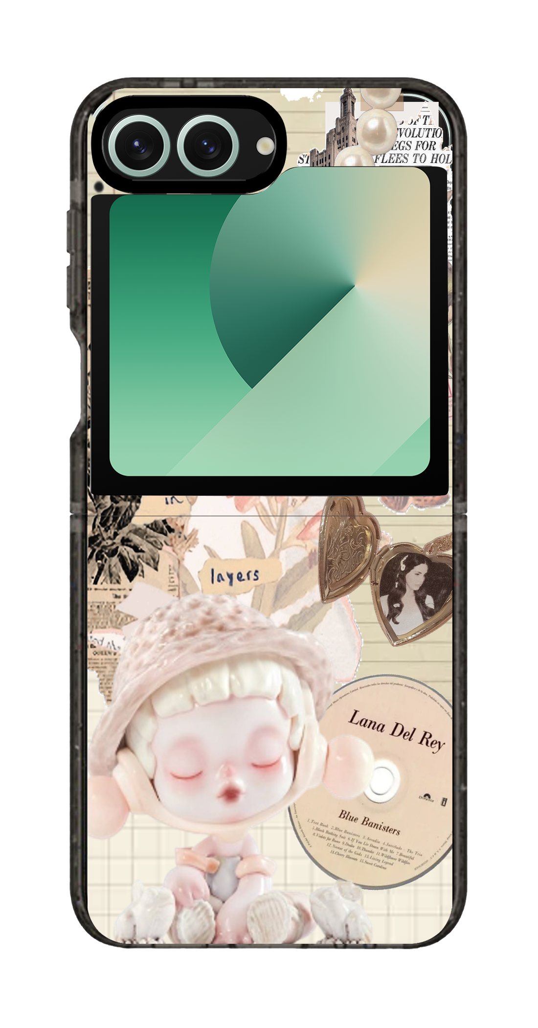 PixVoices rendered material preview - 3499 - Clear Black Galaxy Flip Case