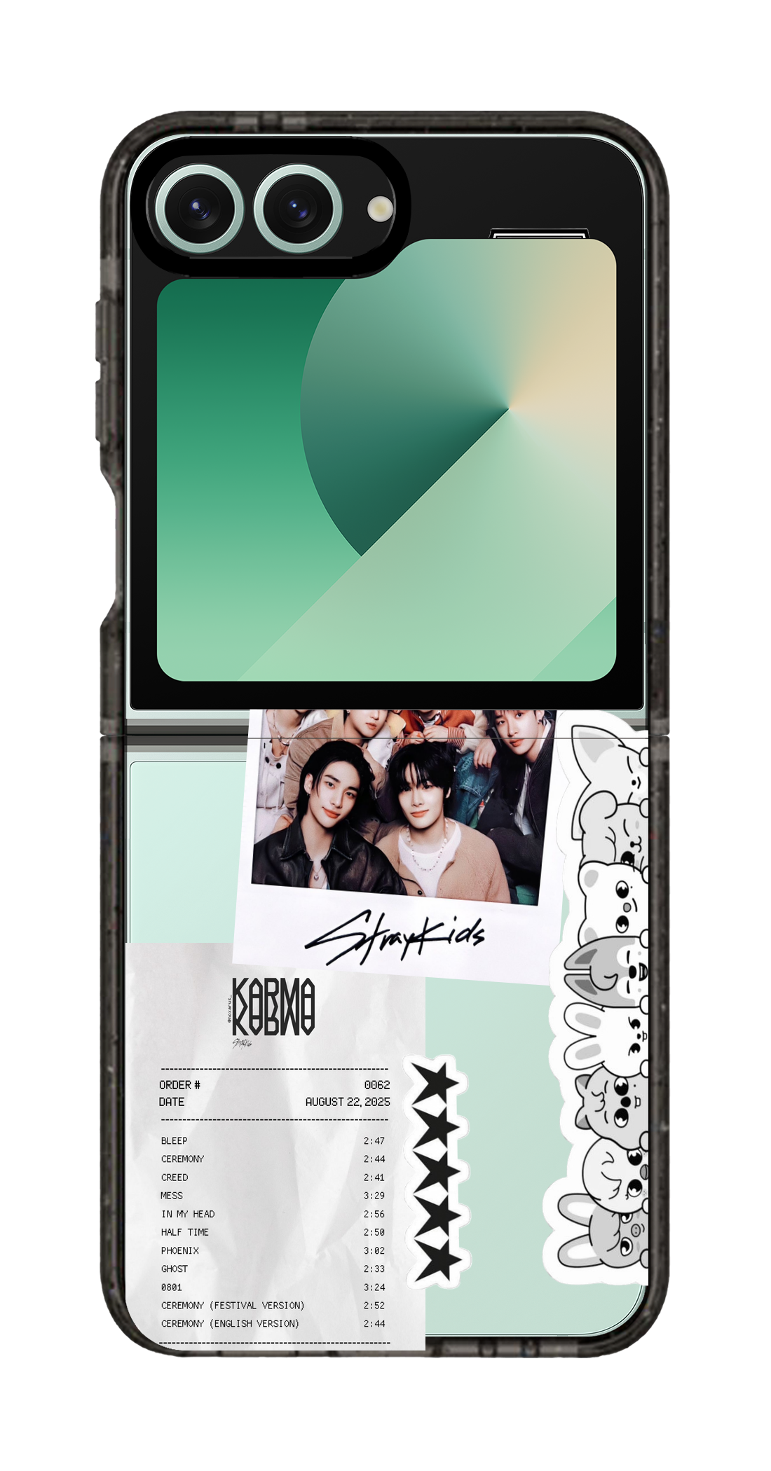 PixVoices rendered material preview - 3276 - Clear Black Galaxy Flip Case