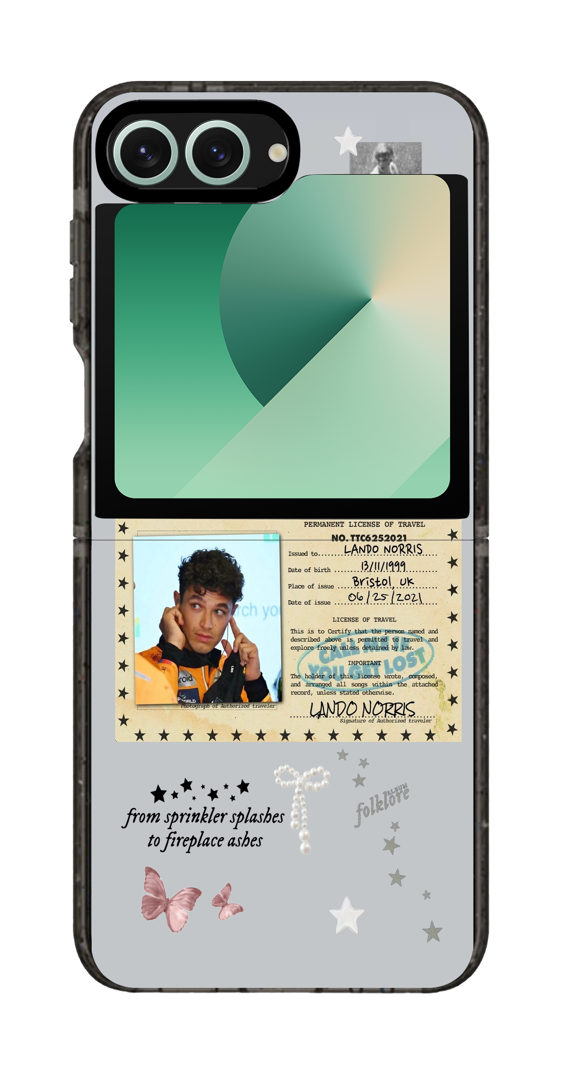 PixVoices rendered material preview - 3030 - Clear Black Galaxy Flip Case
