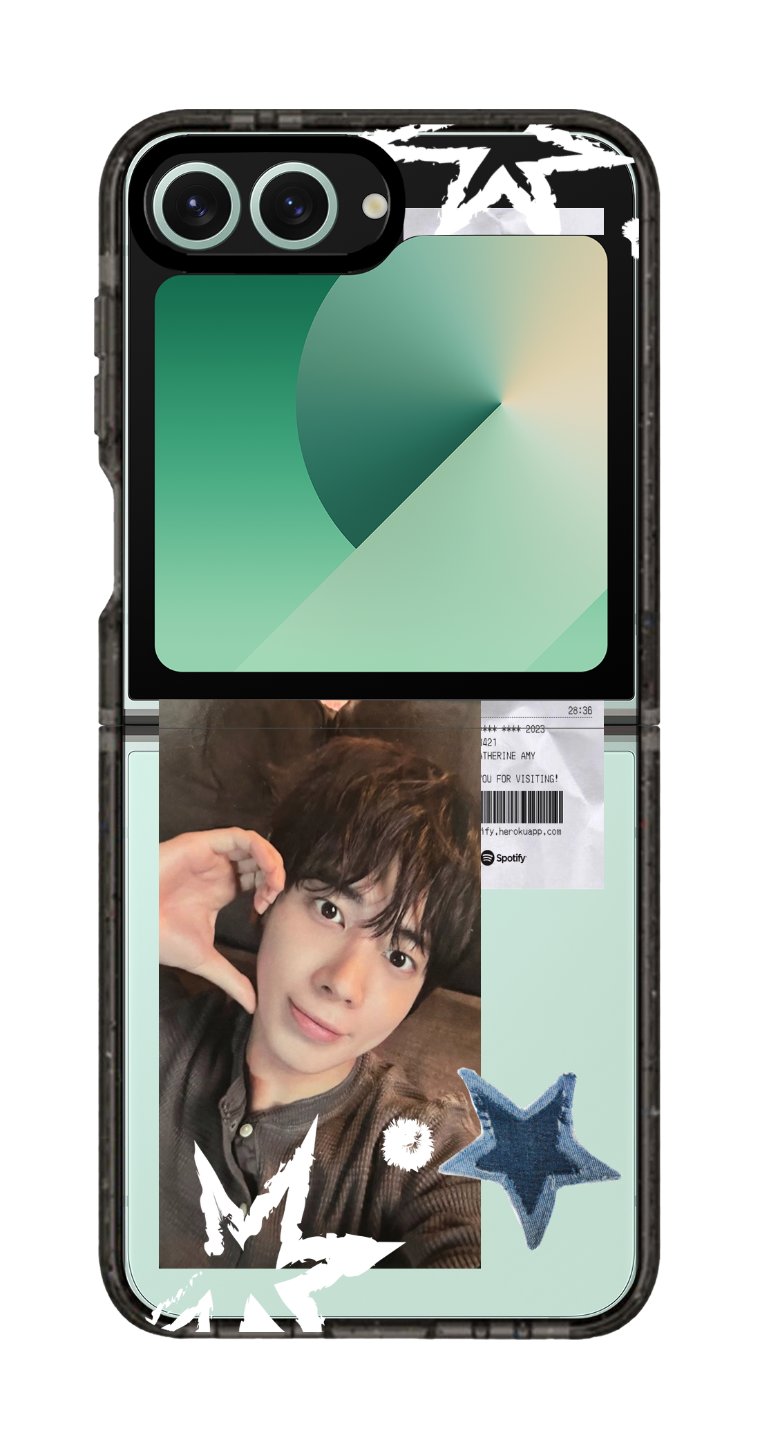 PixVoices rendered material preview - 2986 - Clear Black Galaxy Flip Case