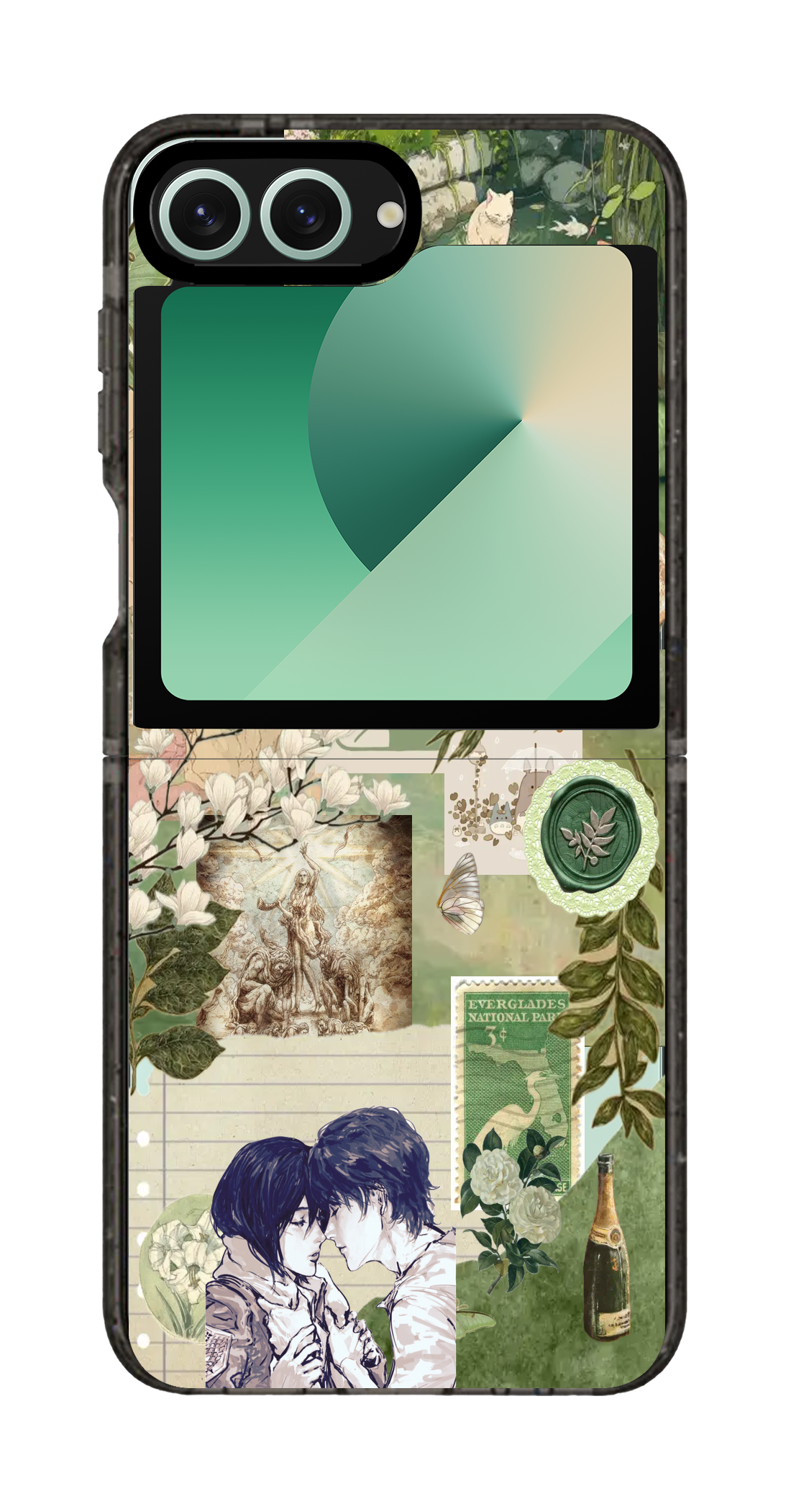 PixVoices rendered material preview - 2972 - Clear Black Galaxy Flip Case