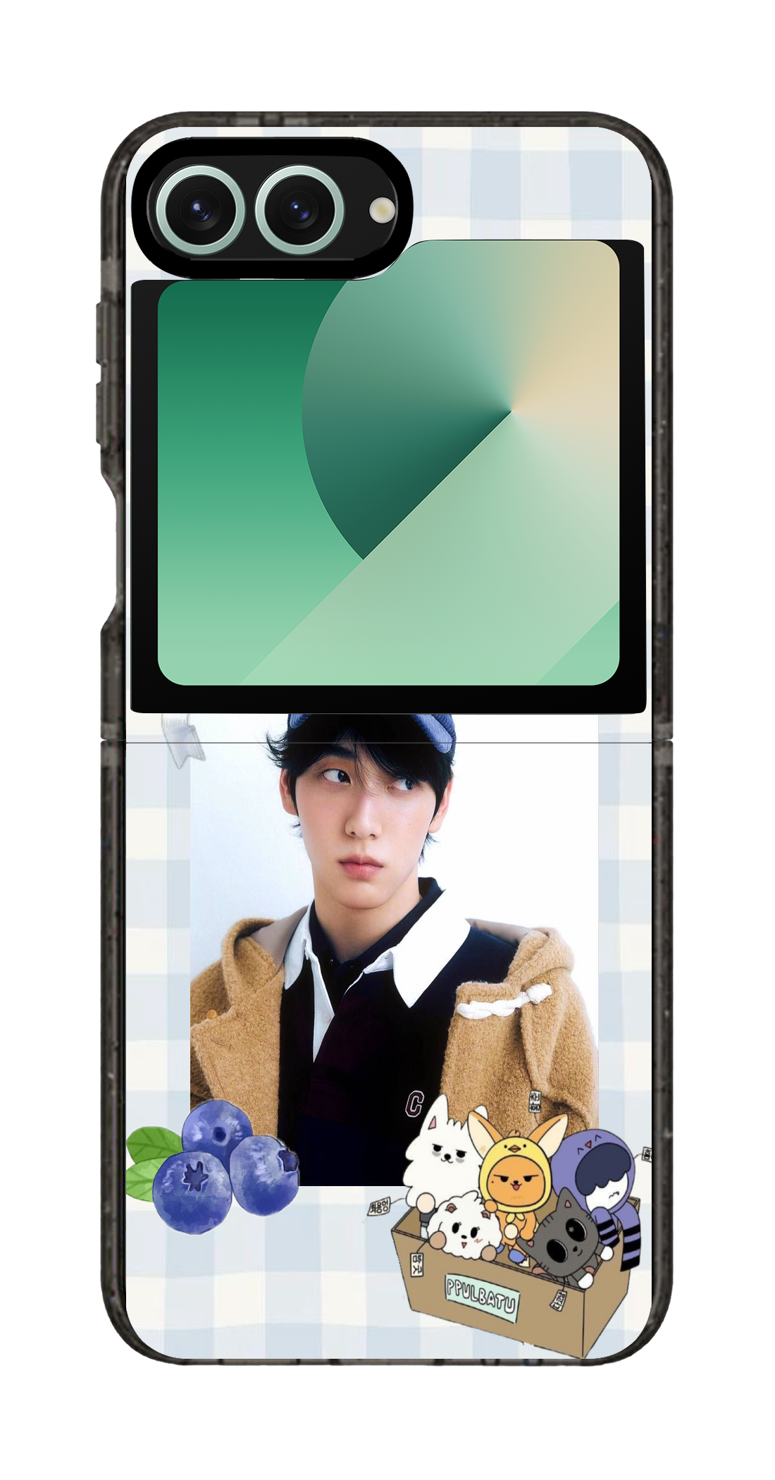 PixVoices rendered material preview - 2809 - Clear Black Galaxy Flip Case