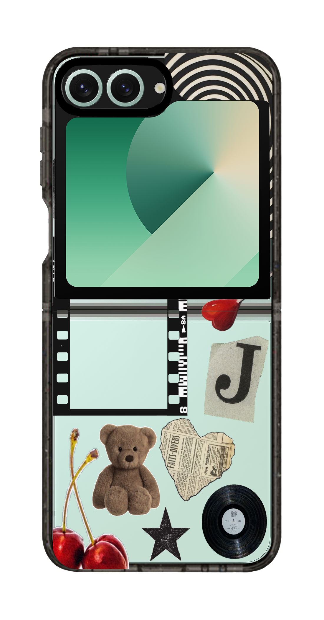 PixVoices rendered material preview - 2793 - Clear Black Galaxy Flip Case