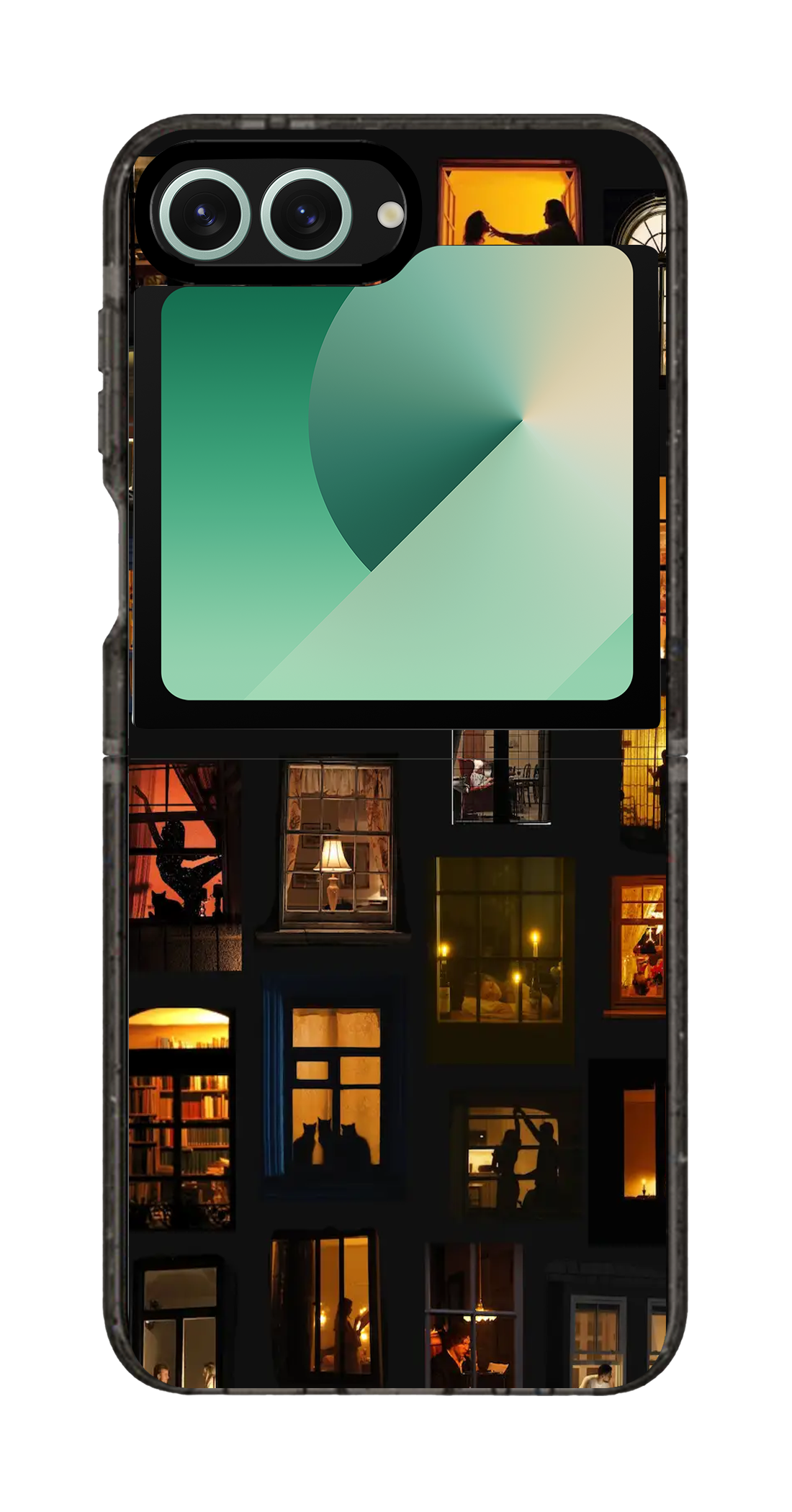 PixVoices rendered material preview - 2791 - Clear Black Galaxy Flip Case